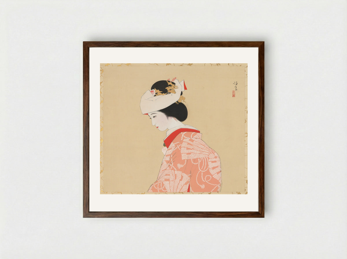 Bride - Kitano Tsunetomi - Framed Print Dark Wood