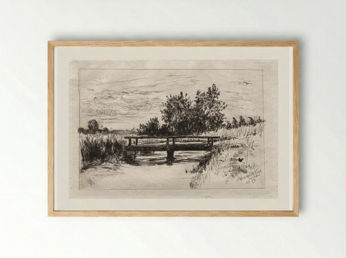Bridge, Schleissheim - Otto H. Bacher - Framed Print Wood