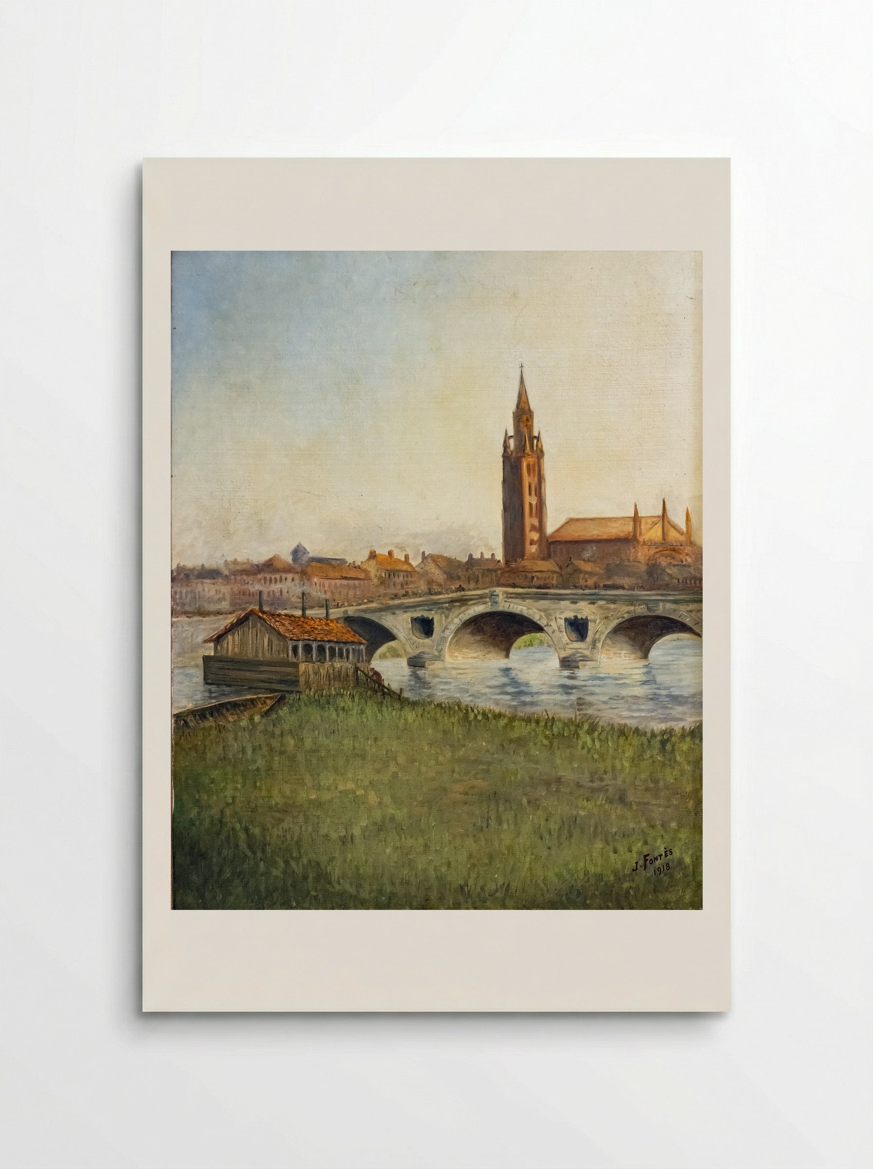 Bridge and Church Tower - J. Fontès - Poster