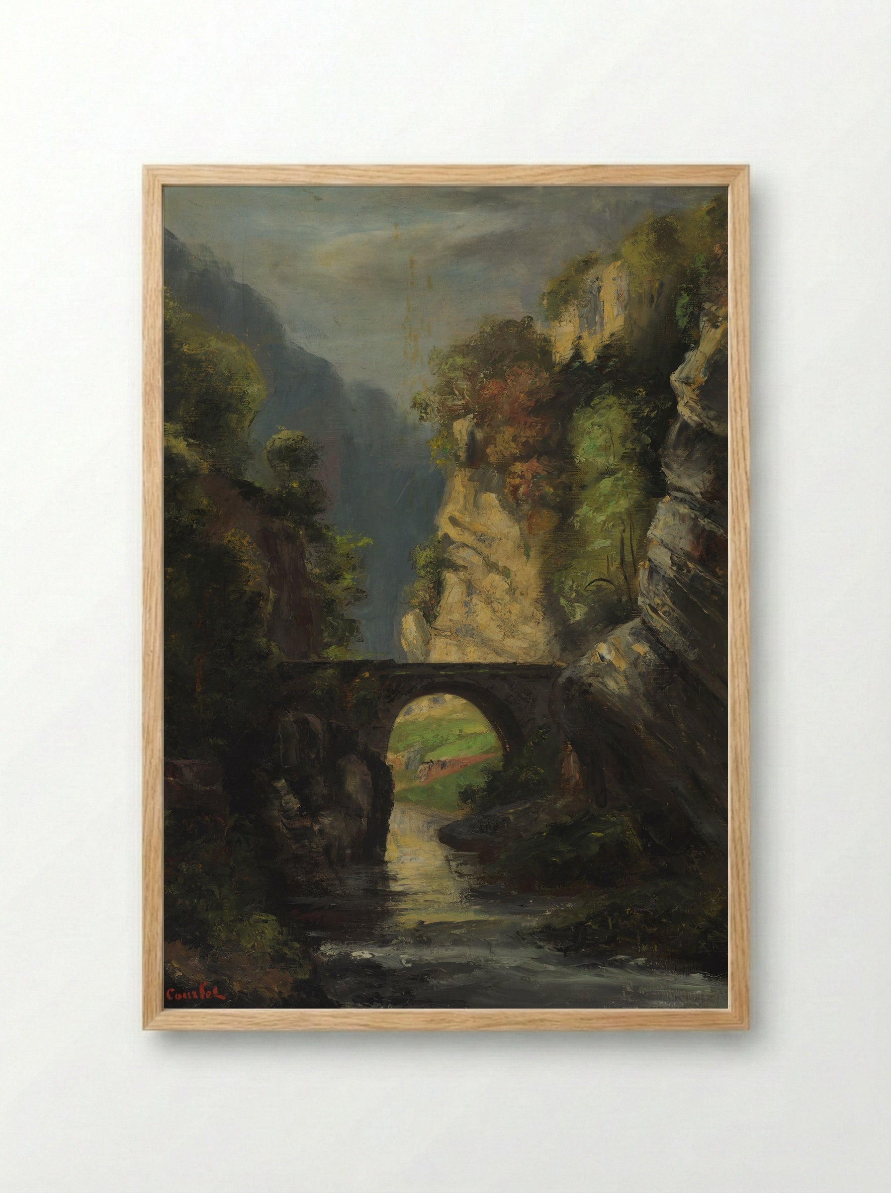 Bridge in a Landscape - Gustave Courbet - Framed Print Wood