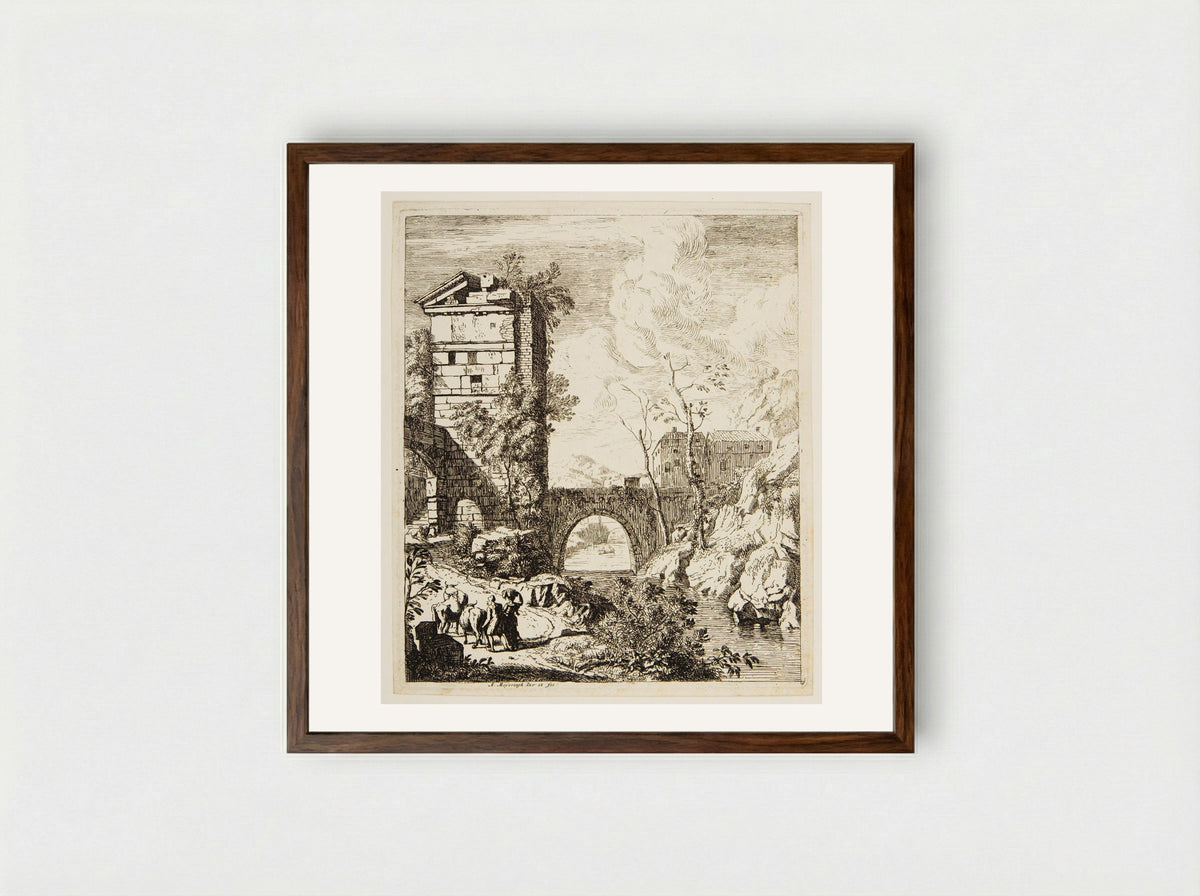 Bridge - Albert Meyeringh - Framed Print Dark Wood