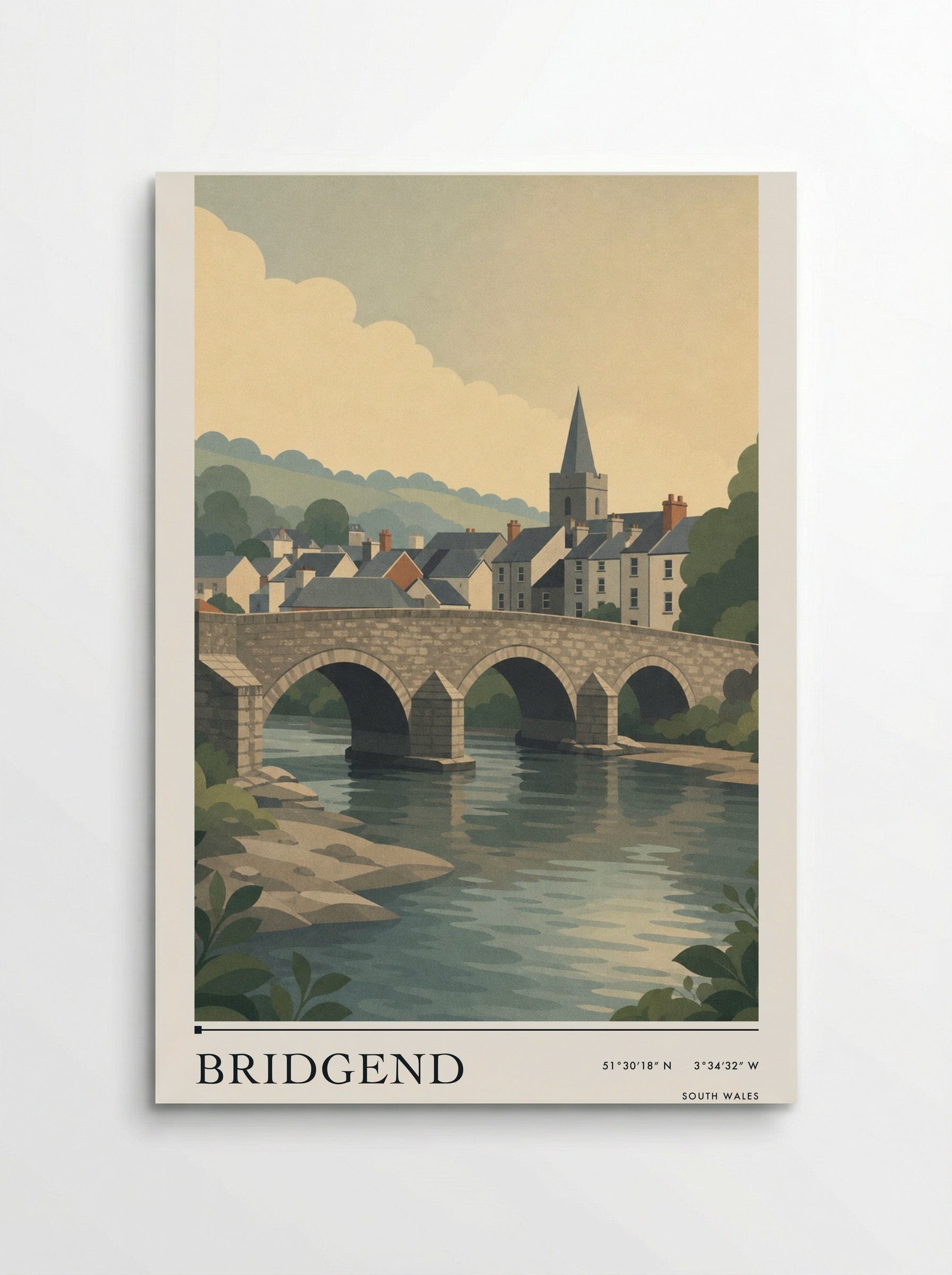 Bridgend South Wales Wales Travel Poster - Poster
