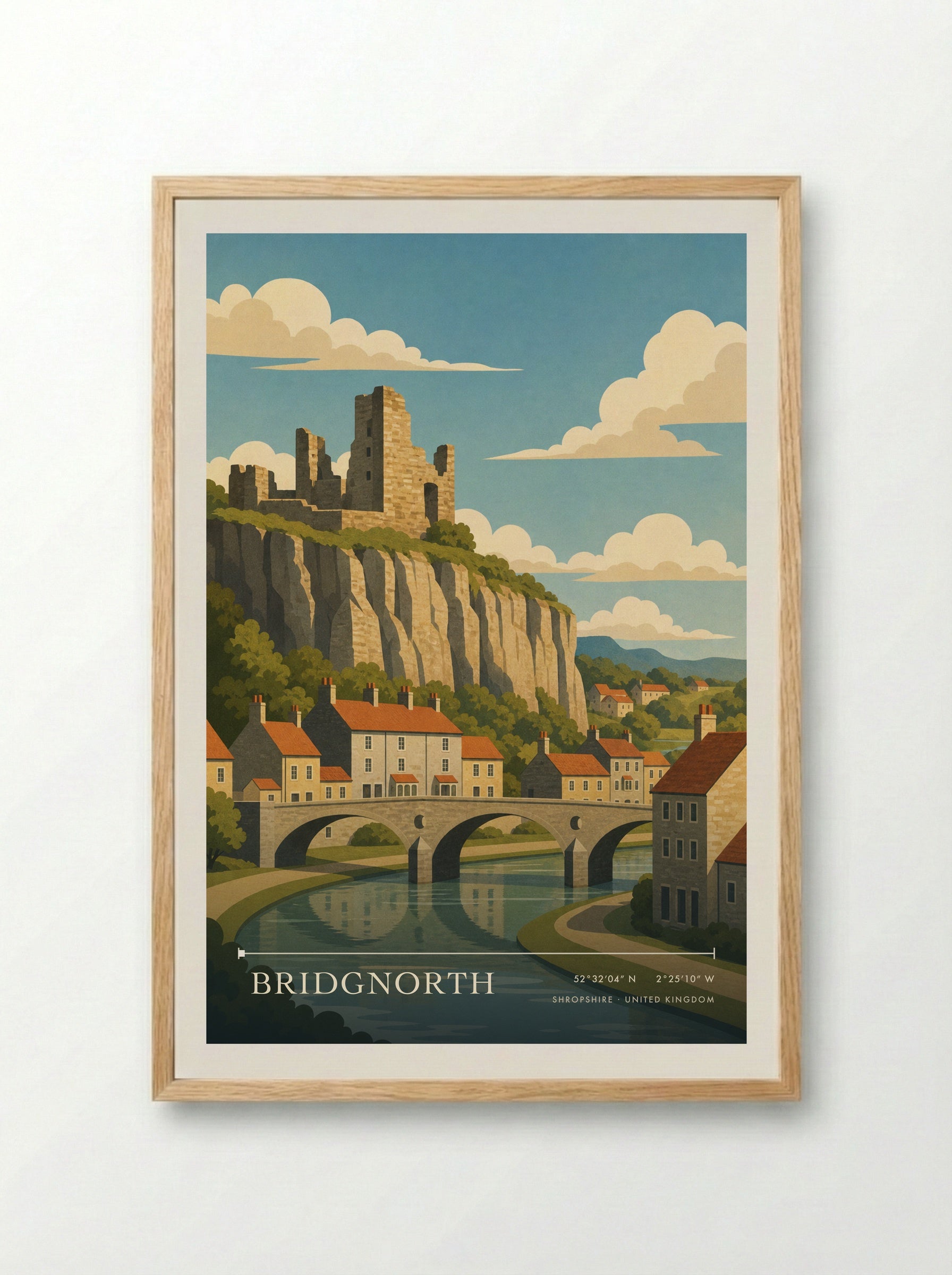 Bridgnorth Shropshire United Kingdom Travel Poster - Framed Print Wood