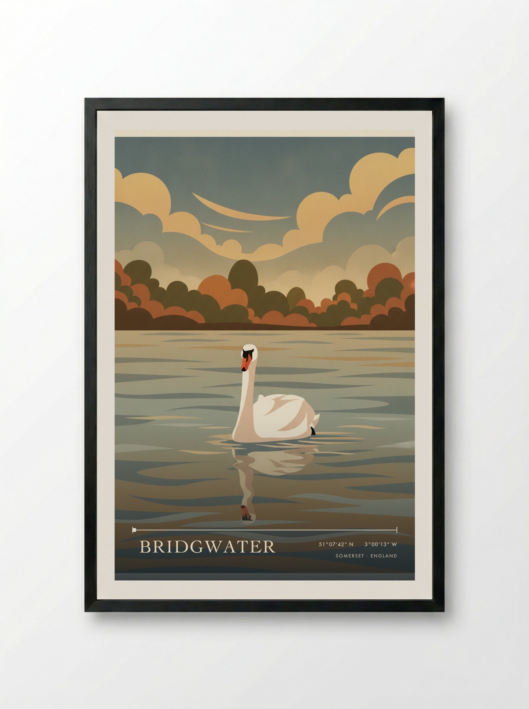 Bridgwater Somerset England Travel Poster - Framed Print Black