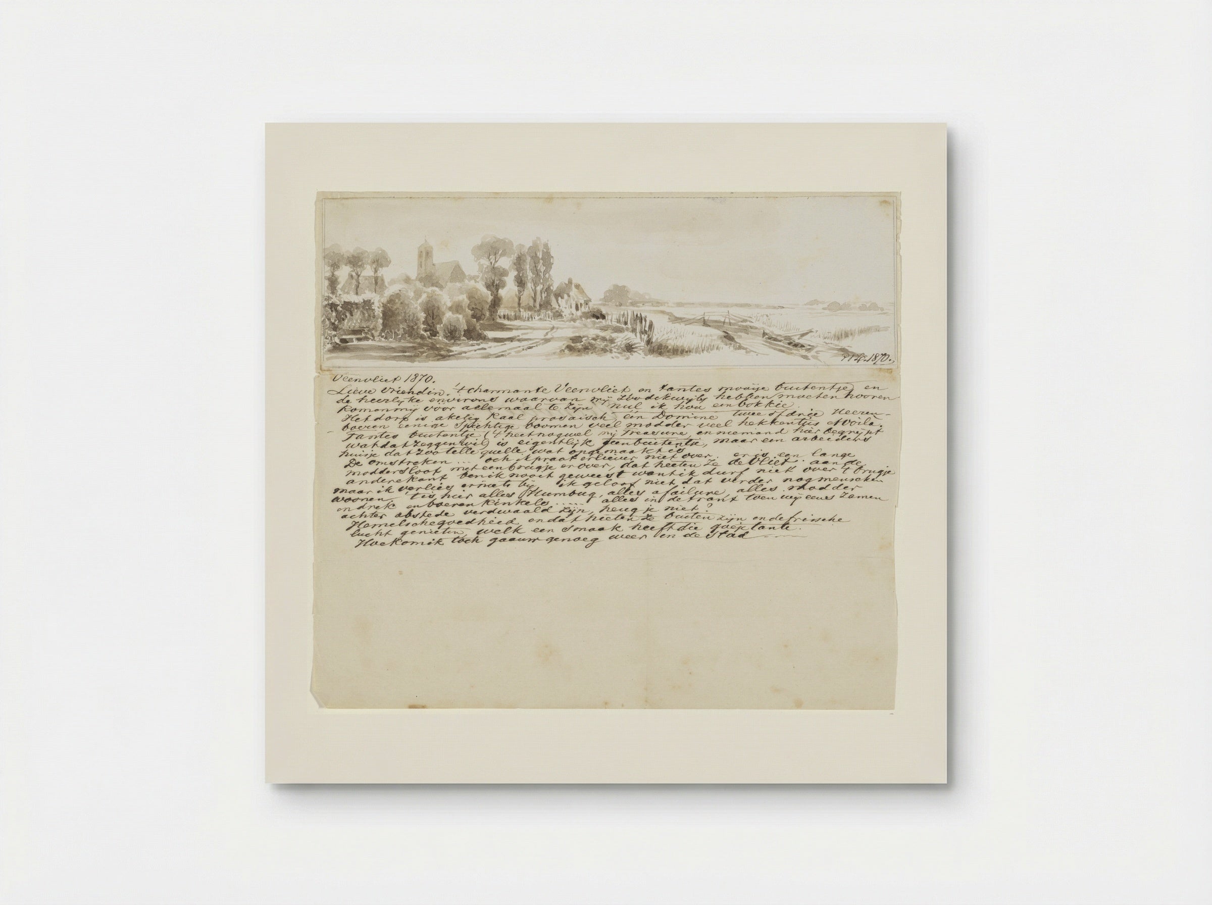Brief met gezicht te Veenvliet - Pieter van Loon - Poster