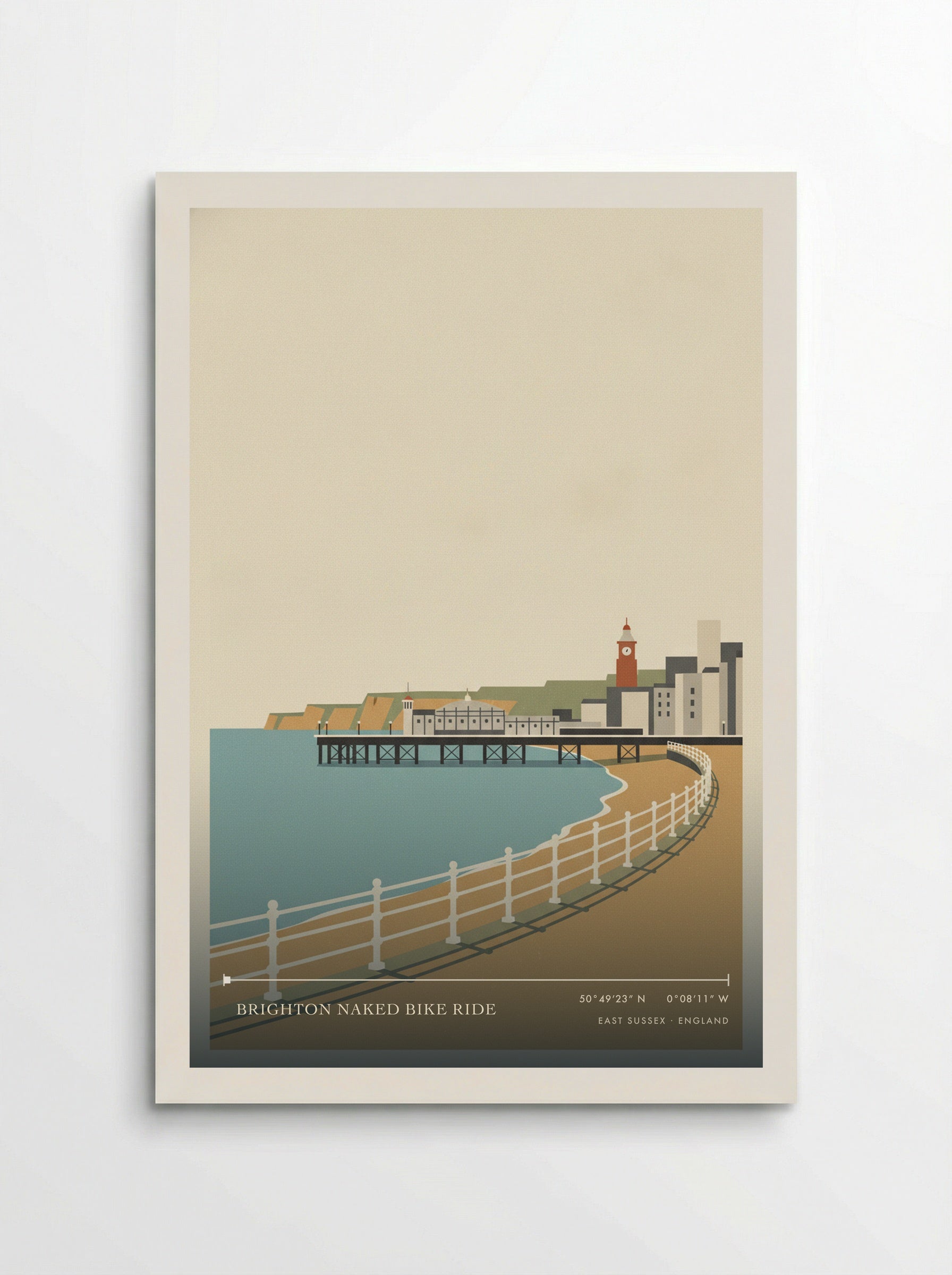 Brighton Naked Bike Ride East Sussex England Travel Poster - Poster