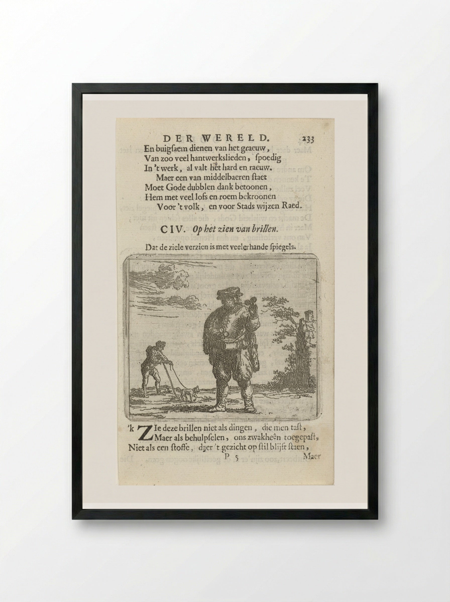 Brillenverkoper (The Spectacle Seller) - Arnold Houbraken - Framed Print Black