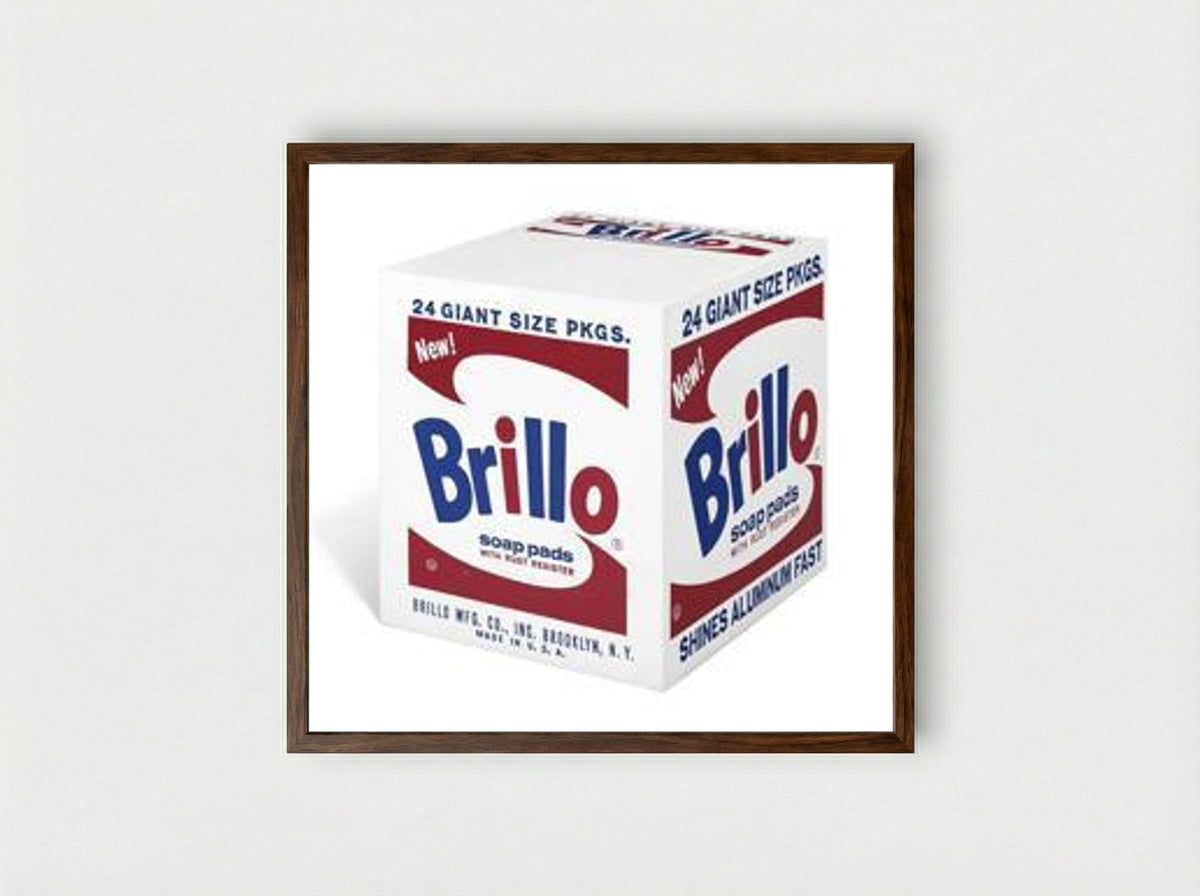 Brillo Box - Andy Warhol - Framed Print Dark Wood