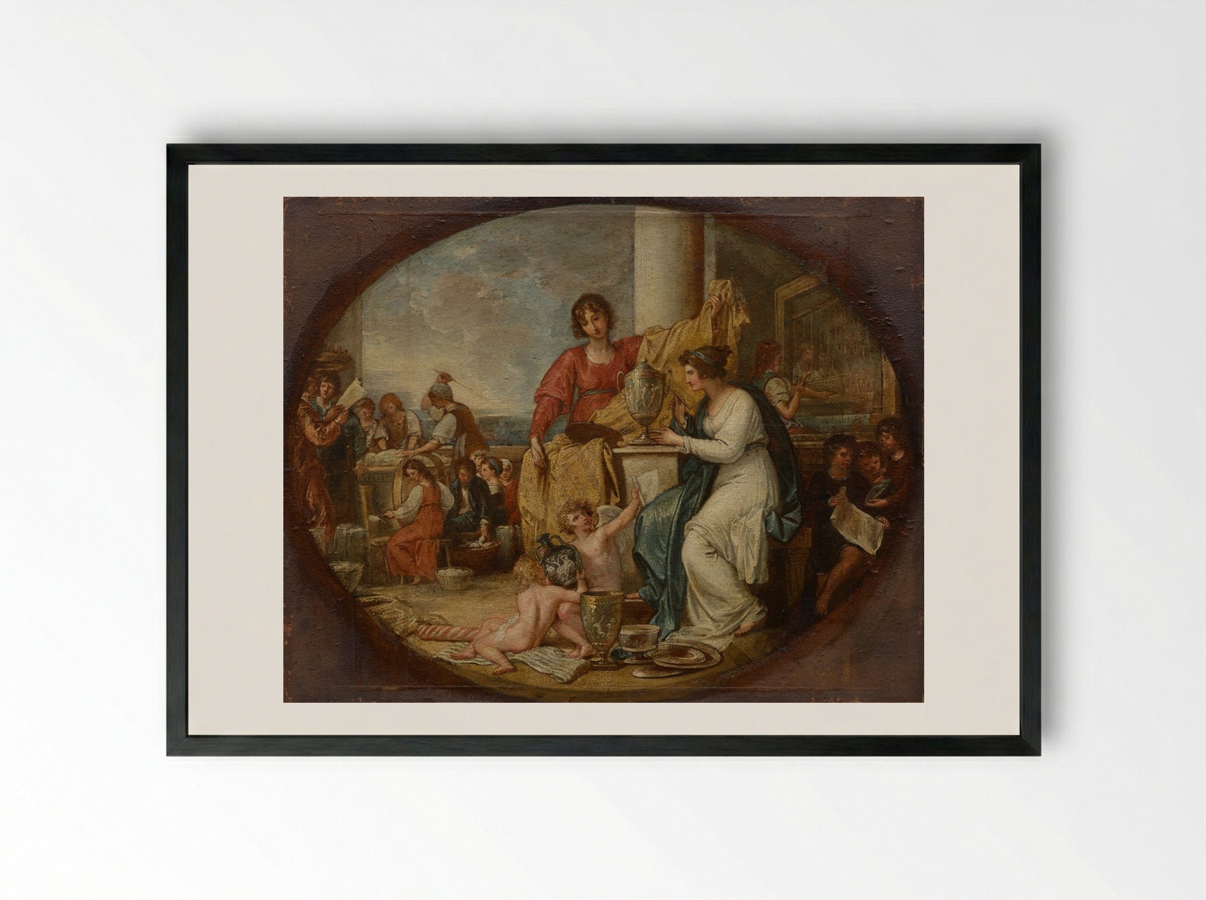 British Manufactory; A Sketch - Benjamin West - Framed Print Black