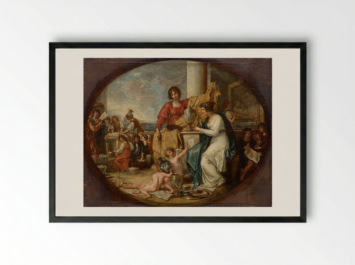 British Manufactory; A Sketch - Benjamin West - Framed Print Black