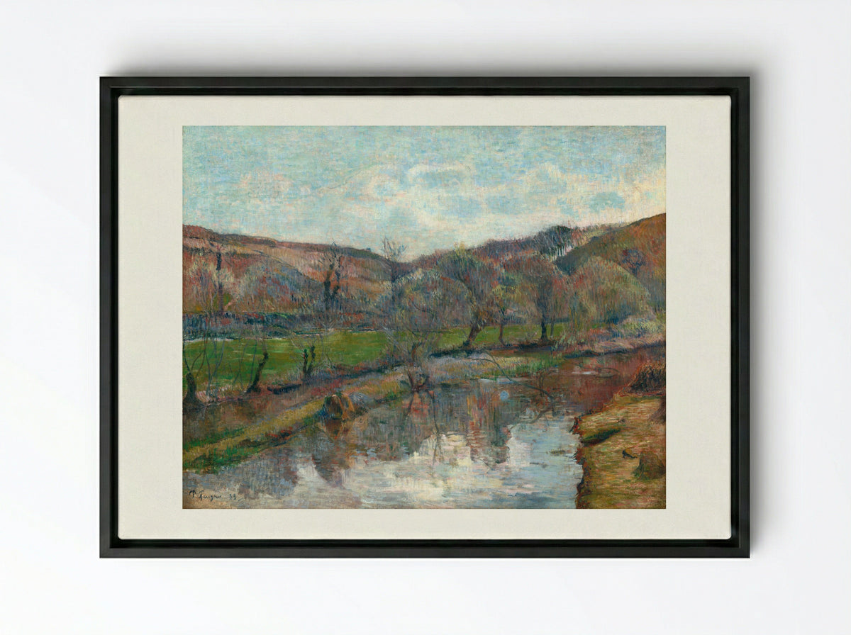 Brittany Landscape - Paul Gauguin - Framed Canvas Black