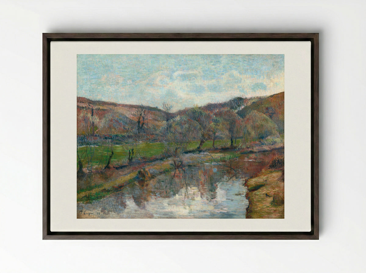 Brittany Landscape - Paul Gauguin - Framed Canvas Dark Wood