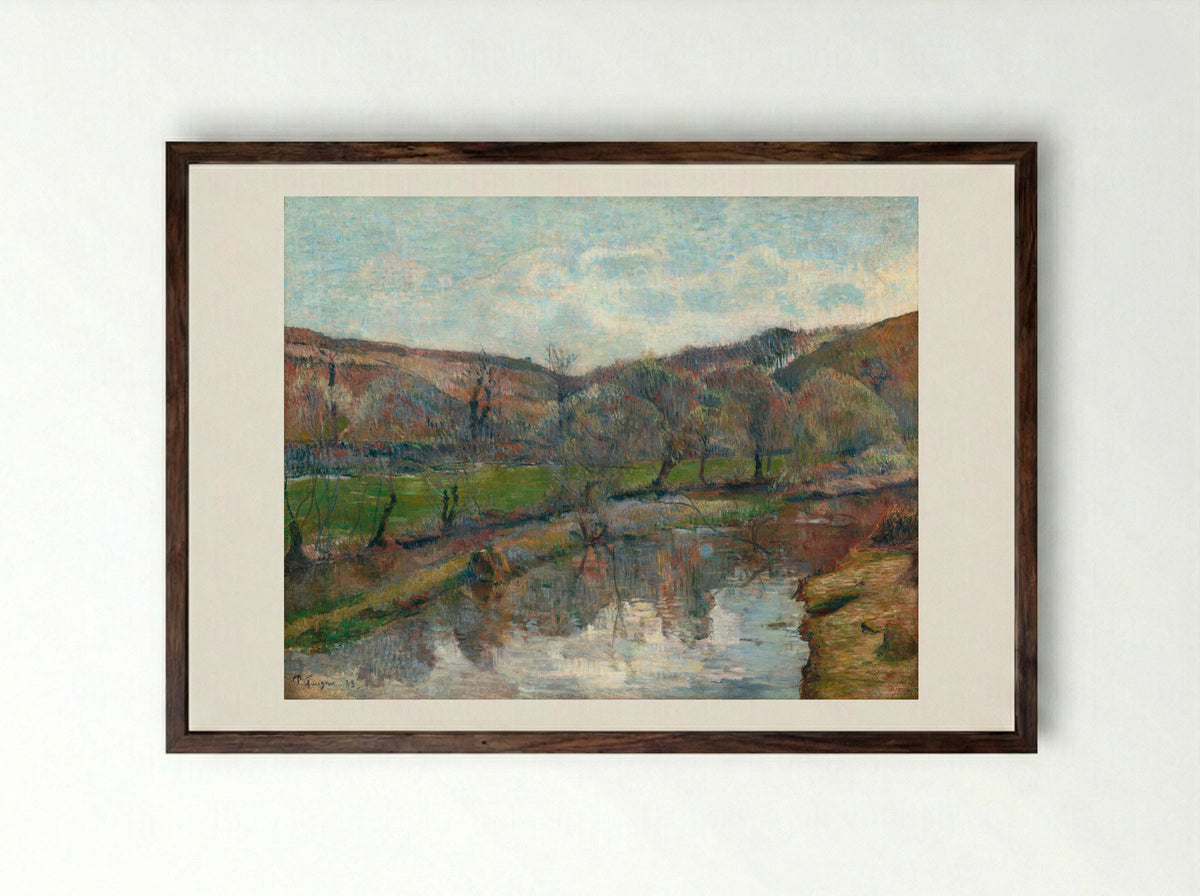 Brittany Landscape - Paul Gauguin - Framed Print Dark Wood