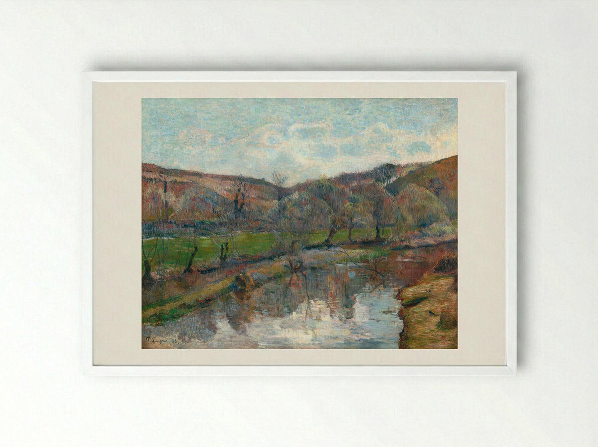Brittany Landscape - Paul Gauguin - Framed Print White