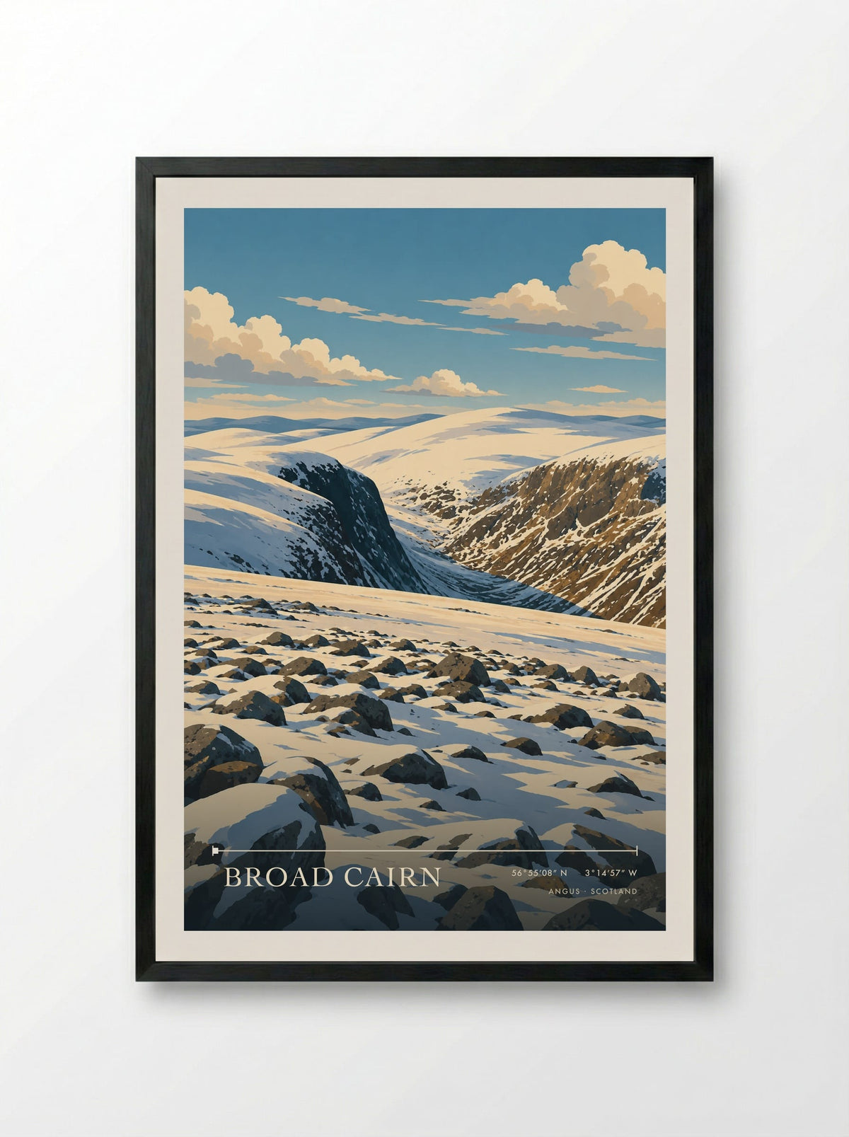 Broad Cairn, Angus | Travel Poster - Framed Print Black