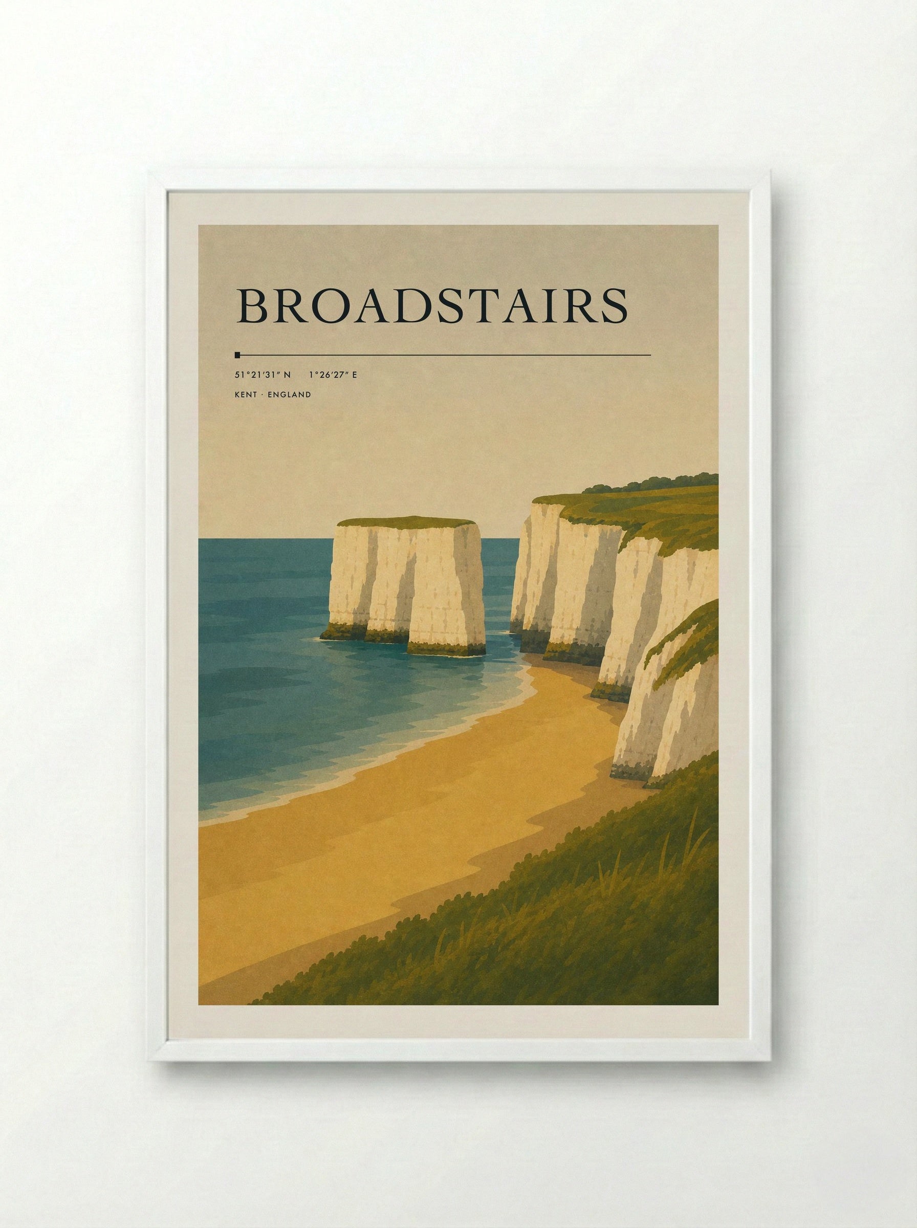 Broadstairs Travel Poster - Framed Print White