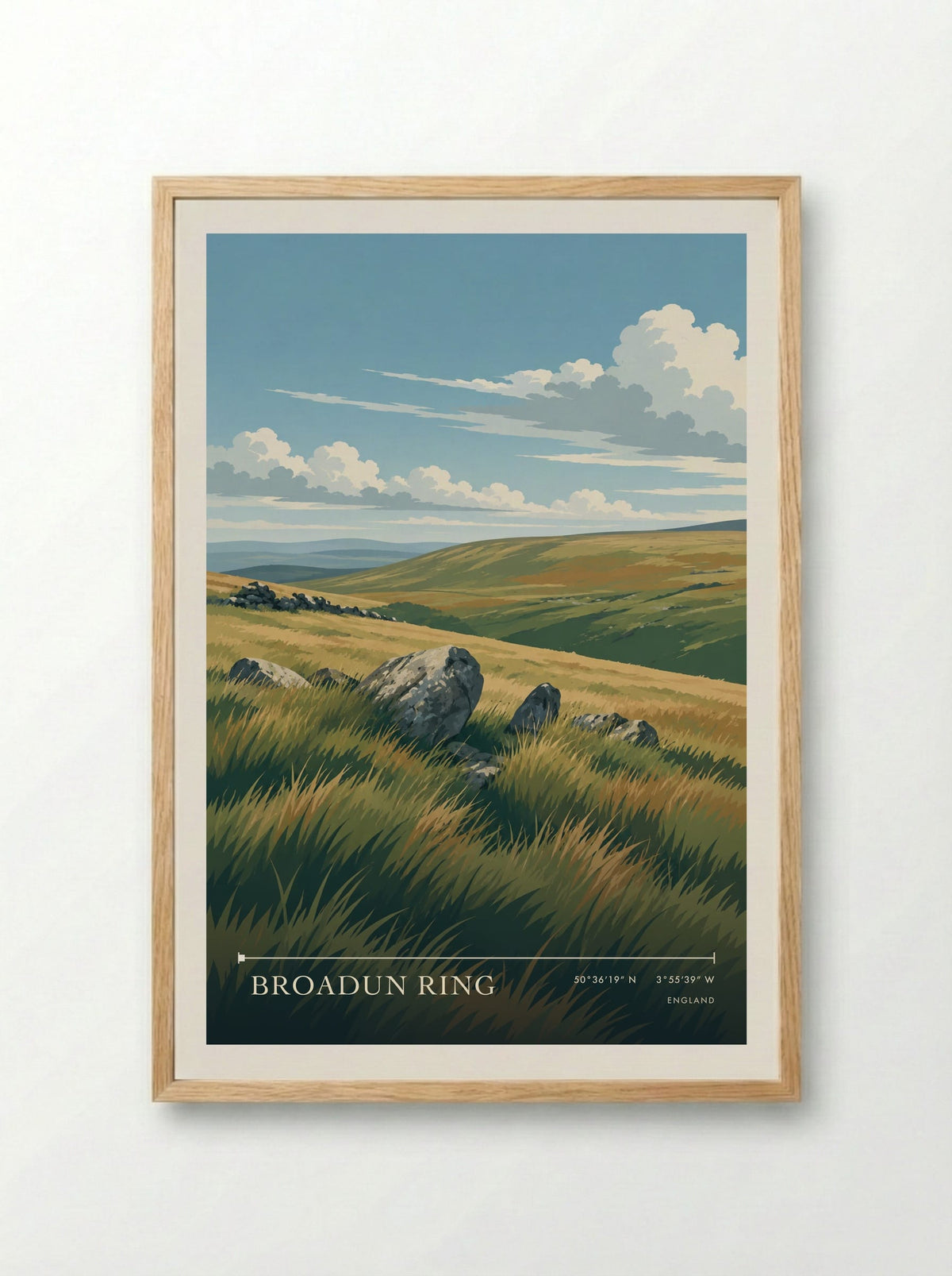 Broadun Ring | Travel Poster - Framed Print Wood