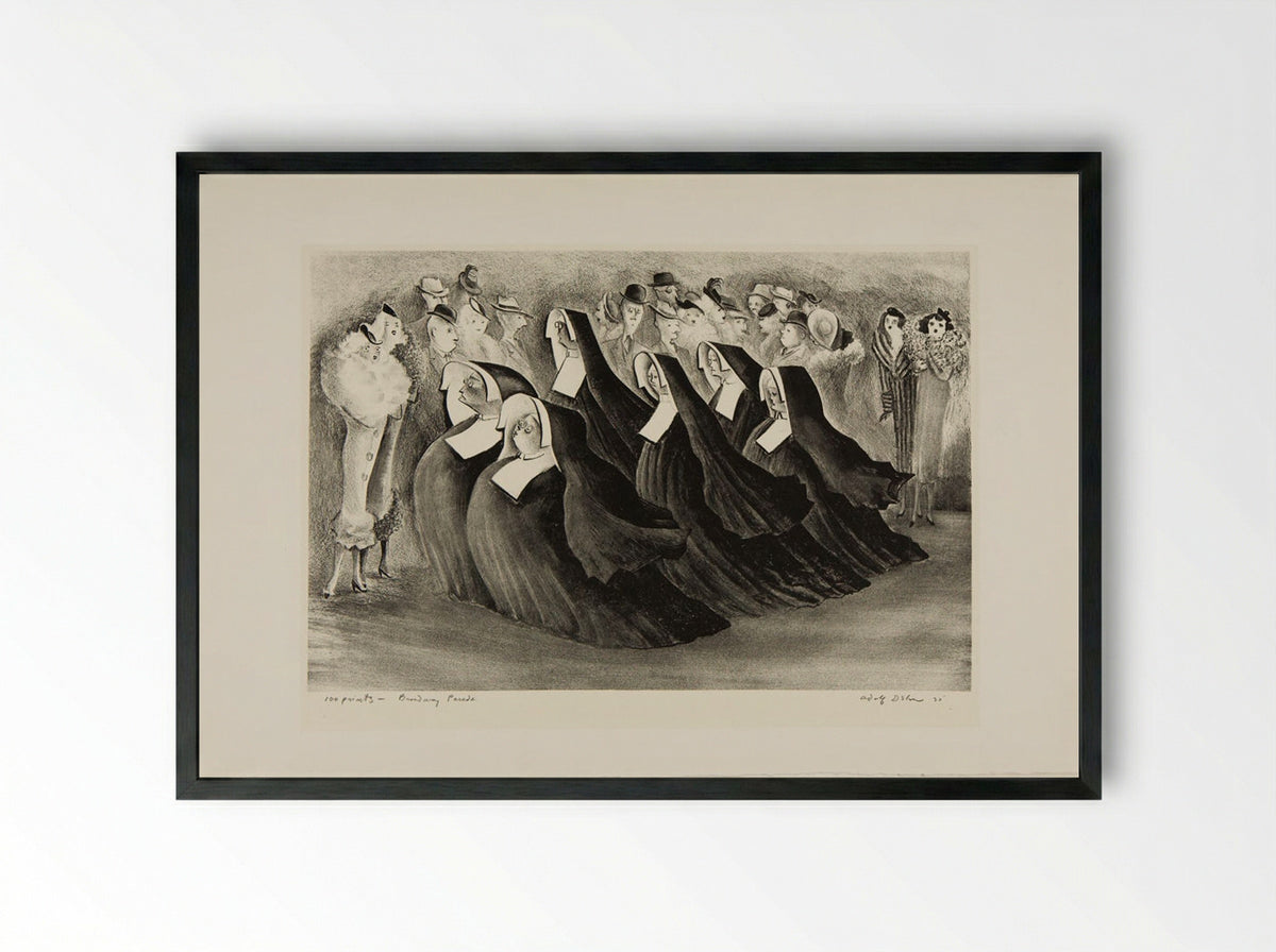 Broadway Parade - Adolph Dehn - Framed Print Black