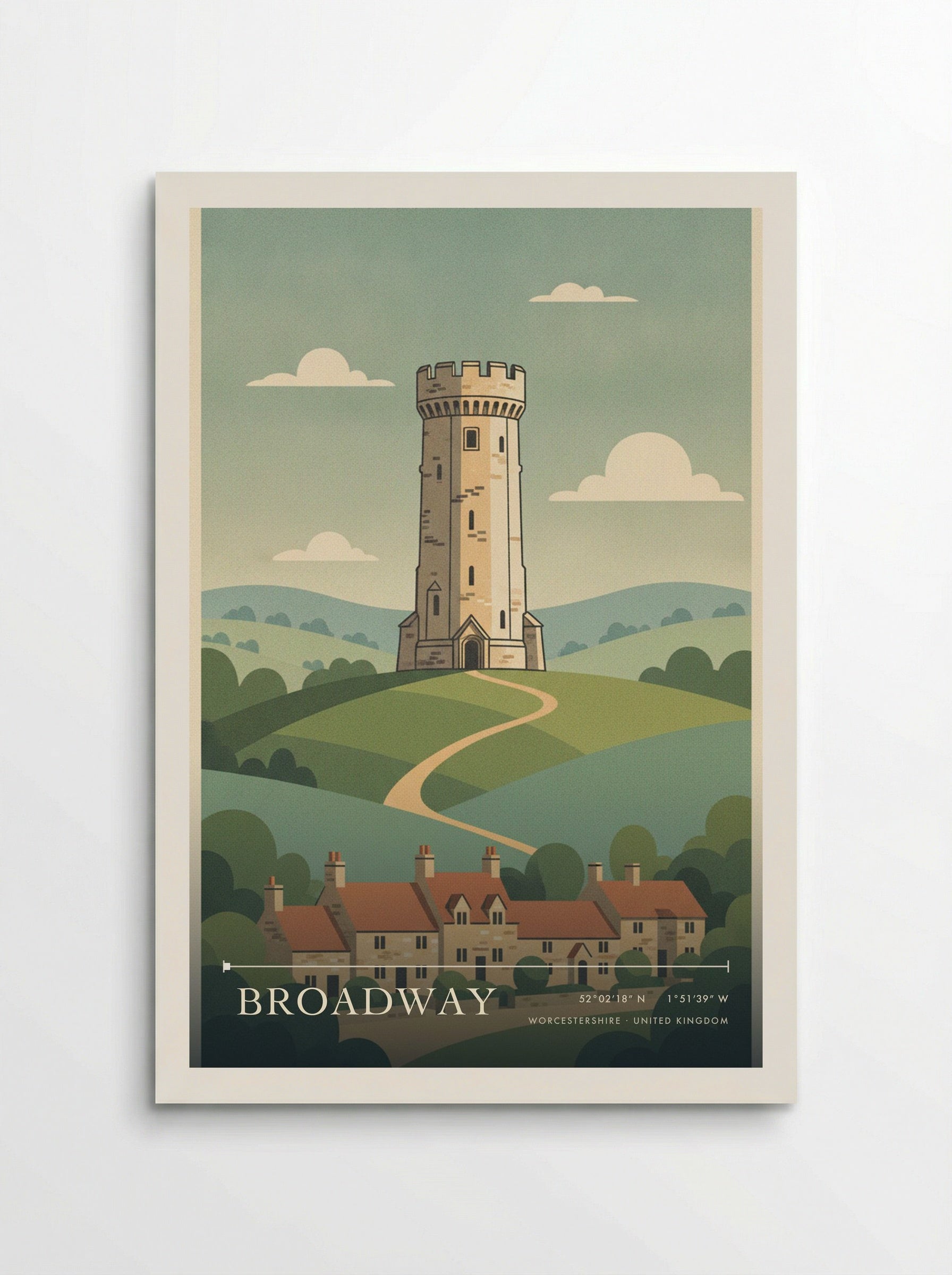 Broadway Worcestershire United Kingdom Travel Poster - Poster