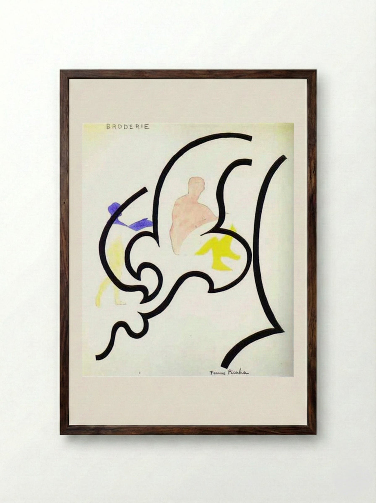 Broderie - Francis Picabia - Framed Print Dark Wood