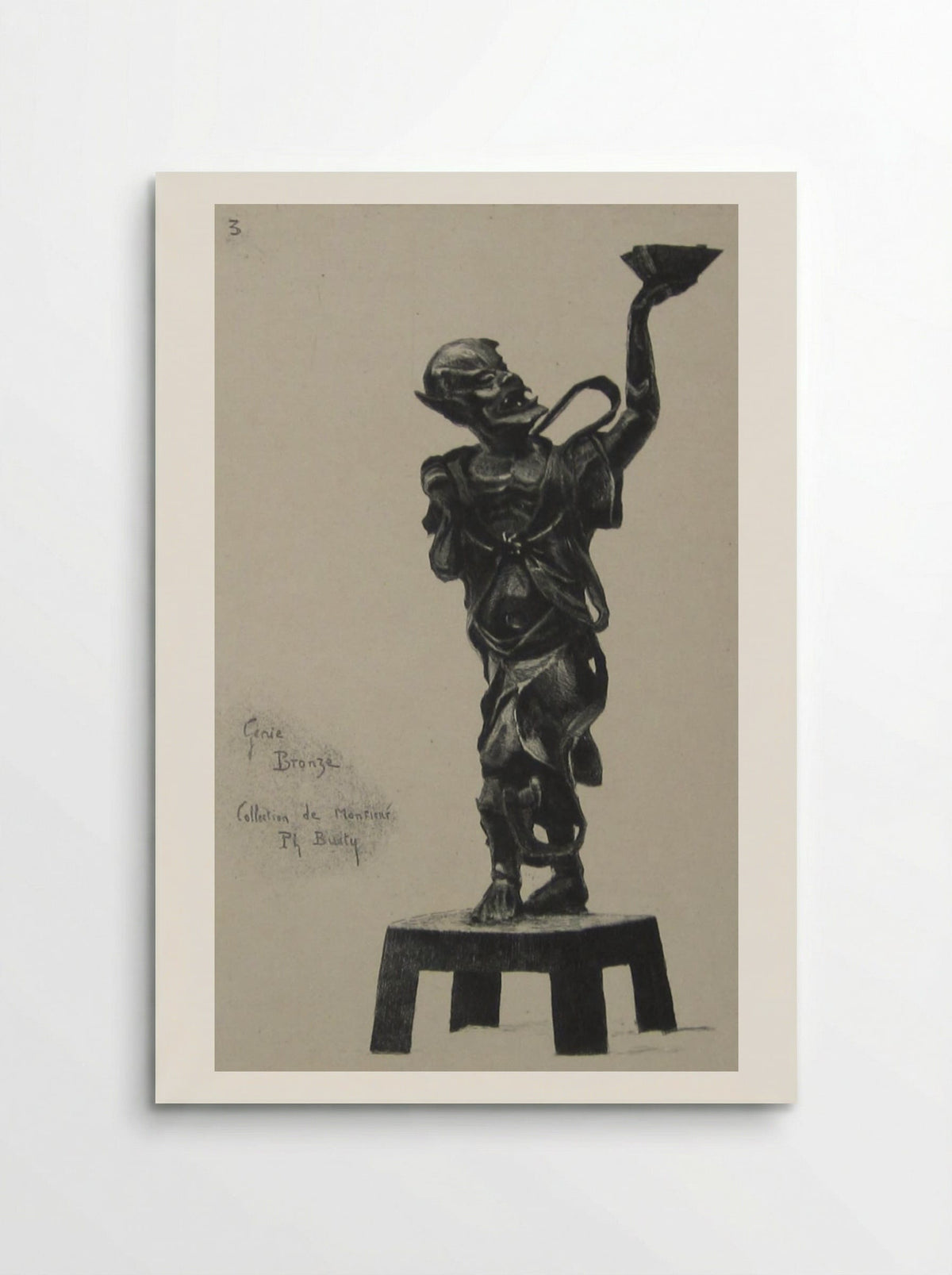 Bronze Statue of a Genie - Félix Hilaire Buhot - Poster