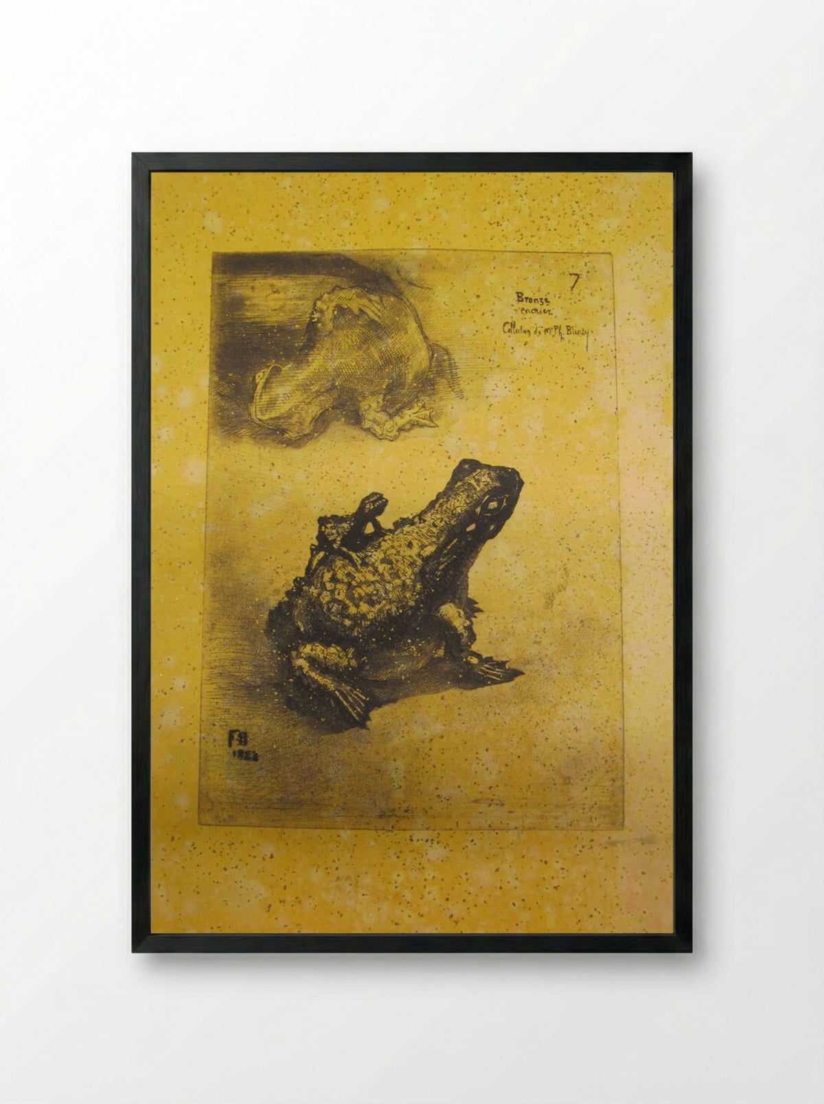 Bronze Toad - Félix Hilaire Buhot - Framed Print Black