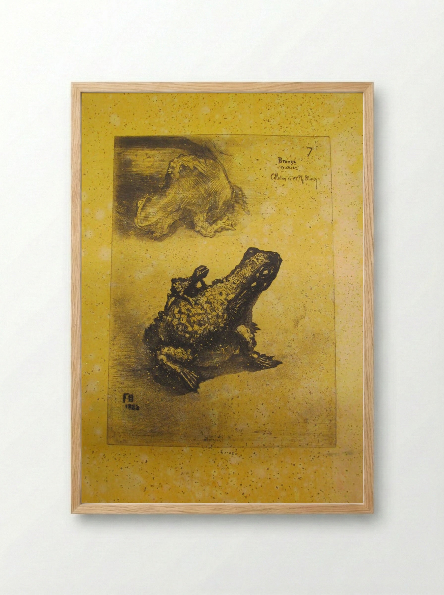 Bronze Toad - Félix Hilaire Buhot - Framed Print Wood