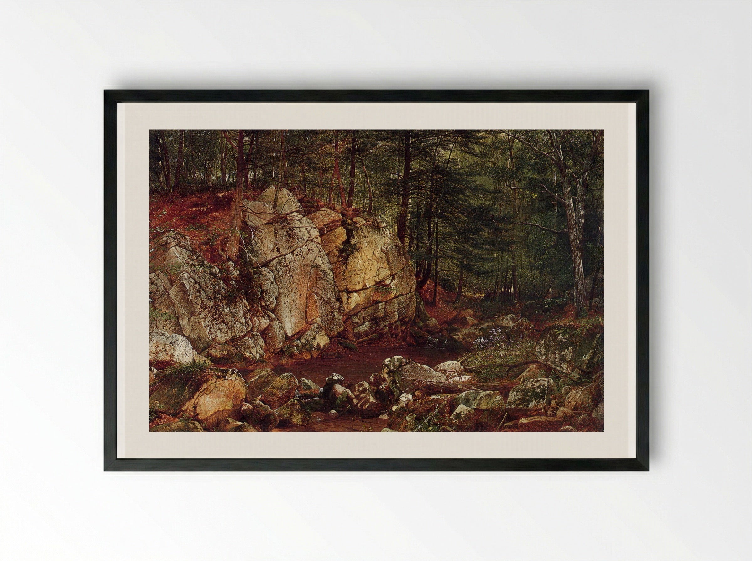 Brook Study at Warwick - David Johnson - Framed Print Black
