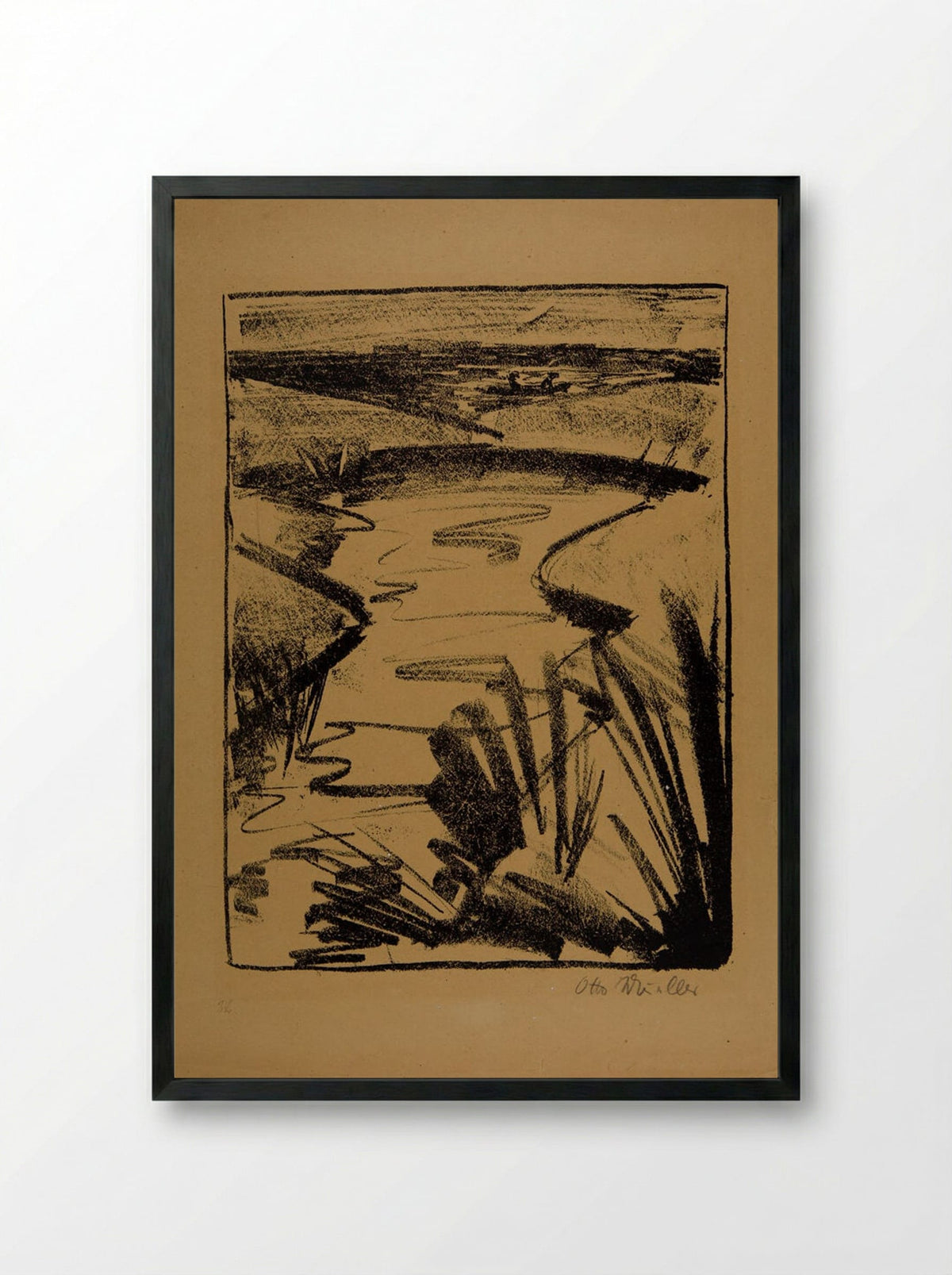Brook - Otto Mueller - Framed Print Black