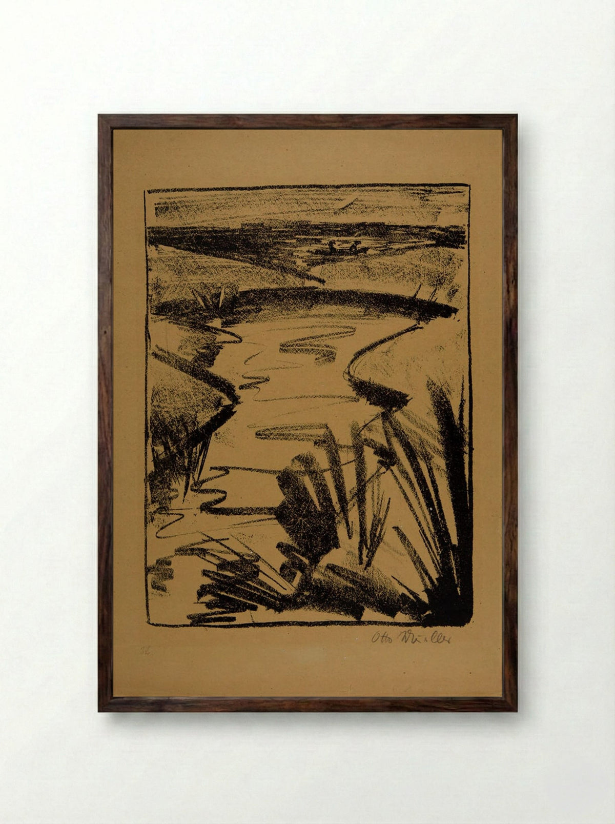 Brook - Otto Mueller - Framed Print Dark Wood