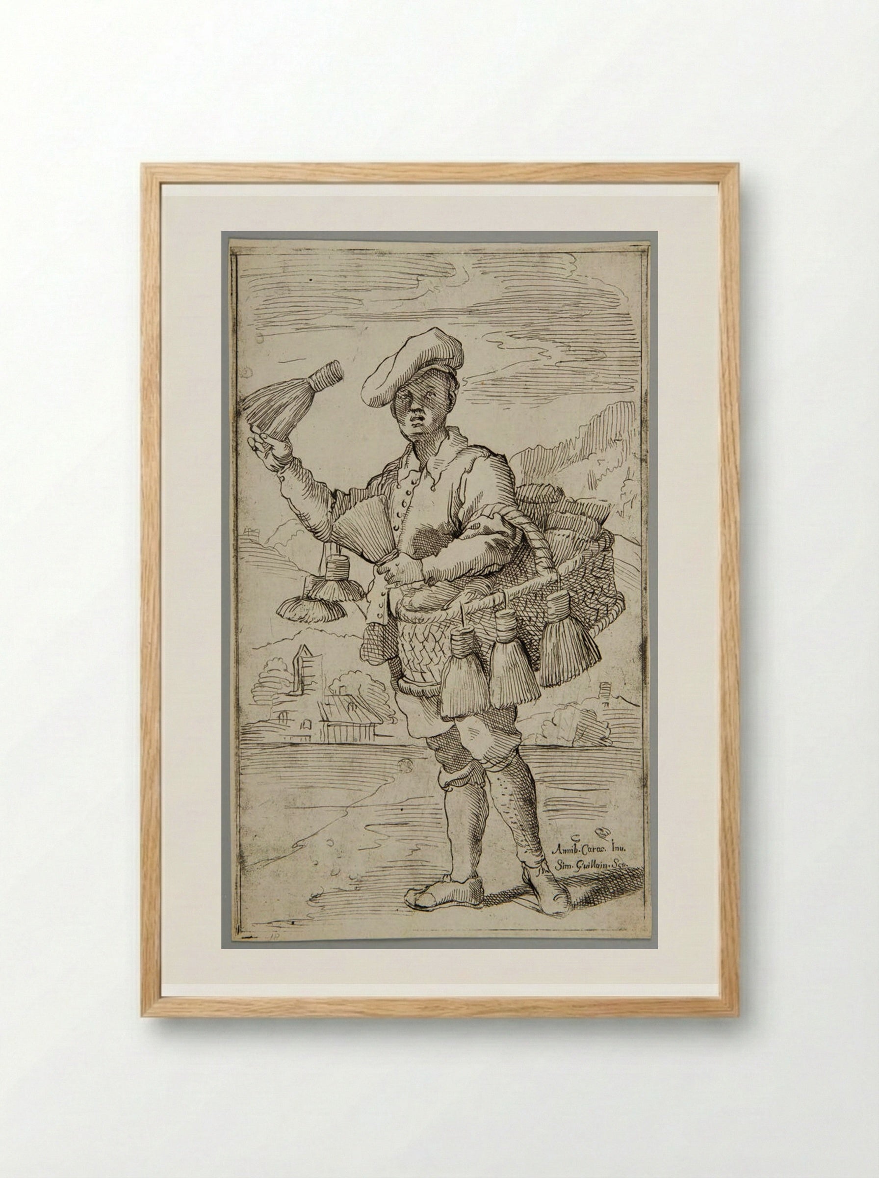 Brooms!, plate 18 - Simon Guillain - Framed Print Wood