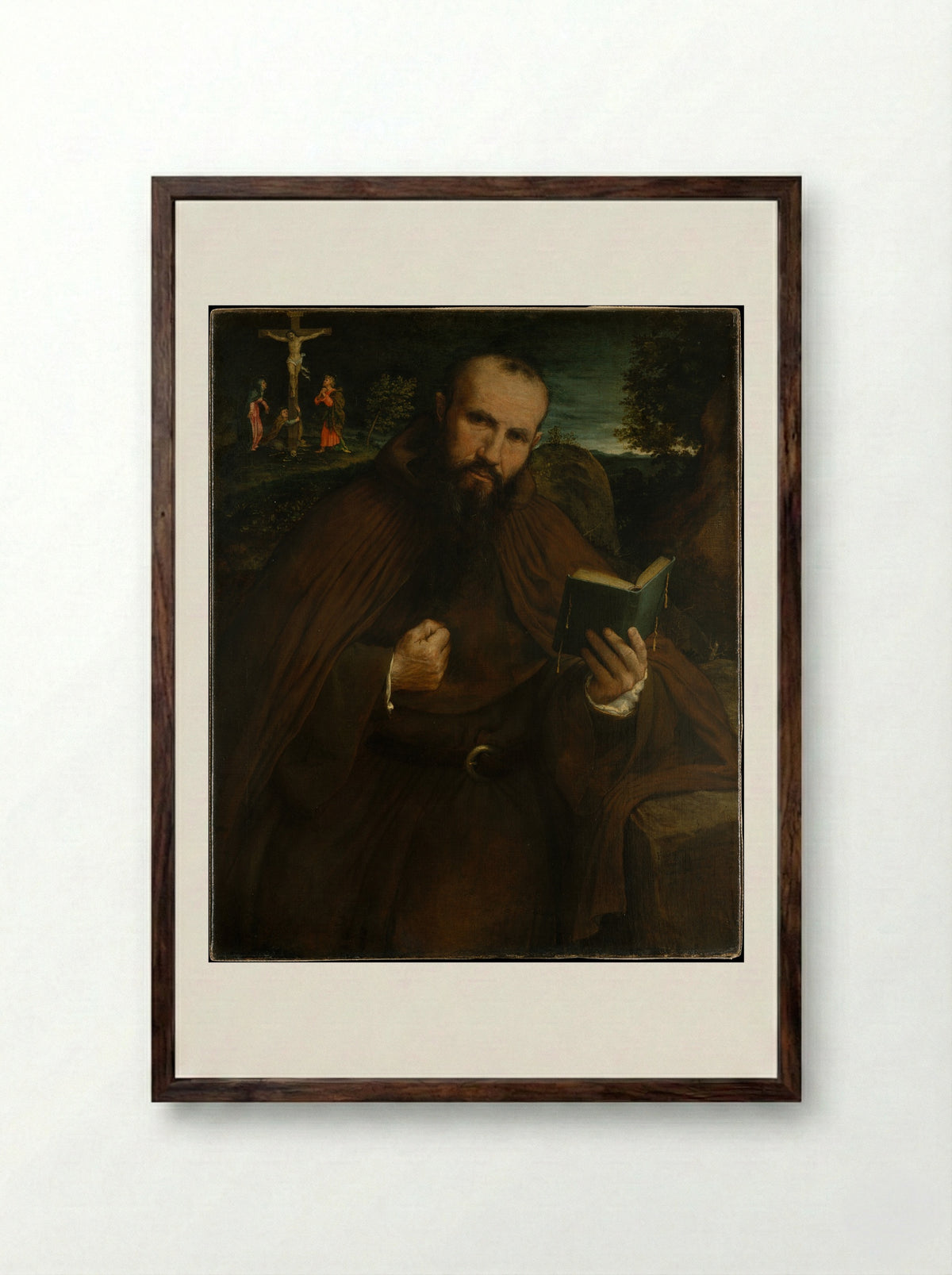 Brother Gregorio Belo of Vicenza - Lorenzo Lotto - Framed Print Dark Wood