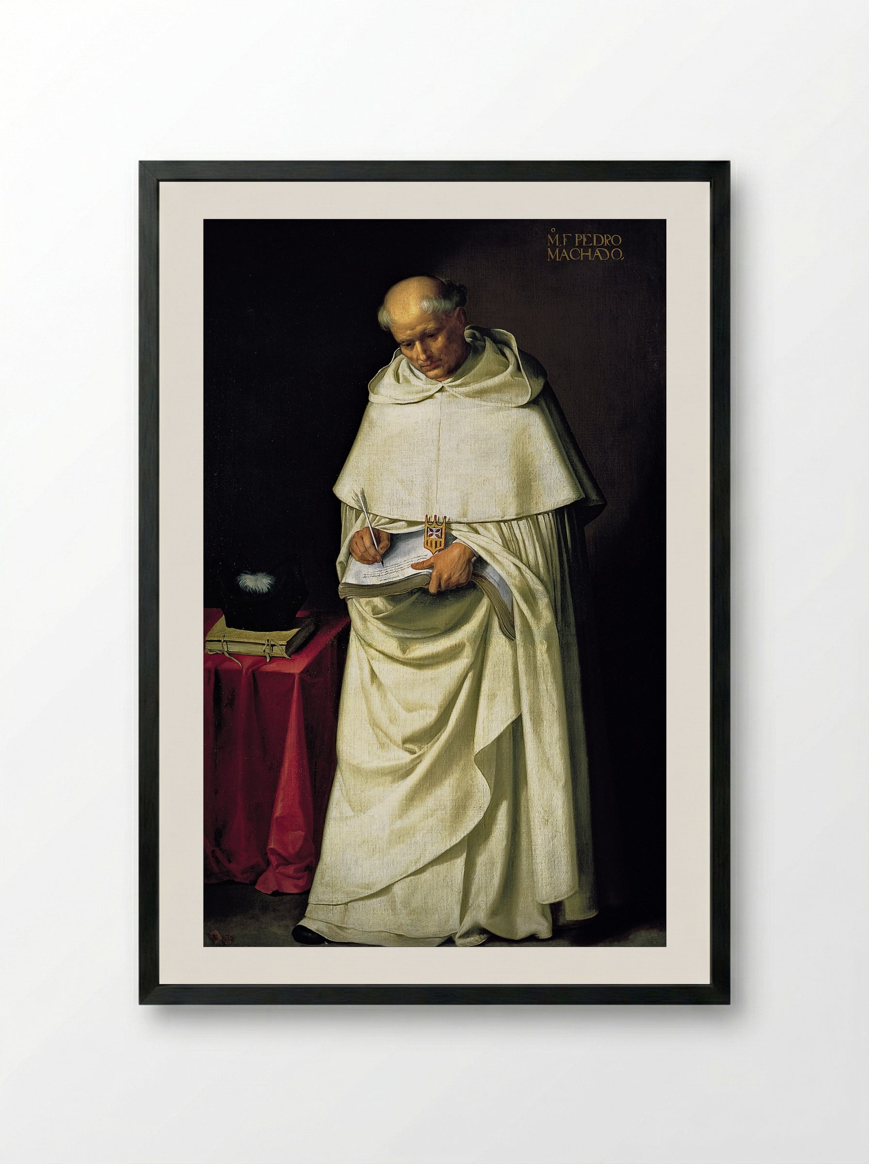 Brother Pedro Machado - Francisco de Zurbarán - Framed Print Black
