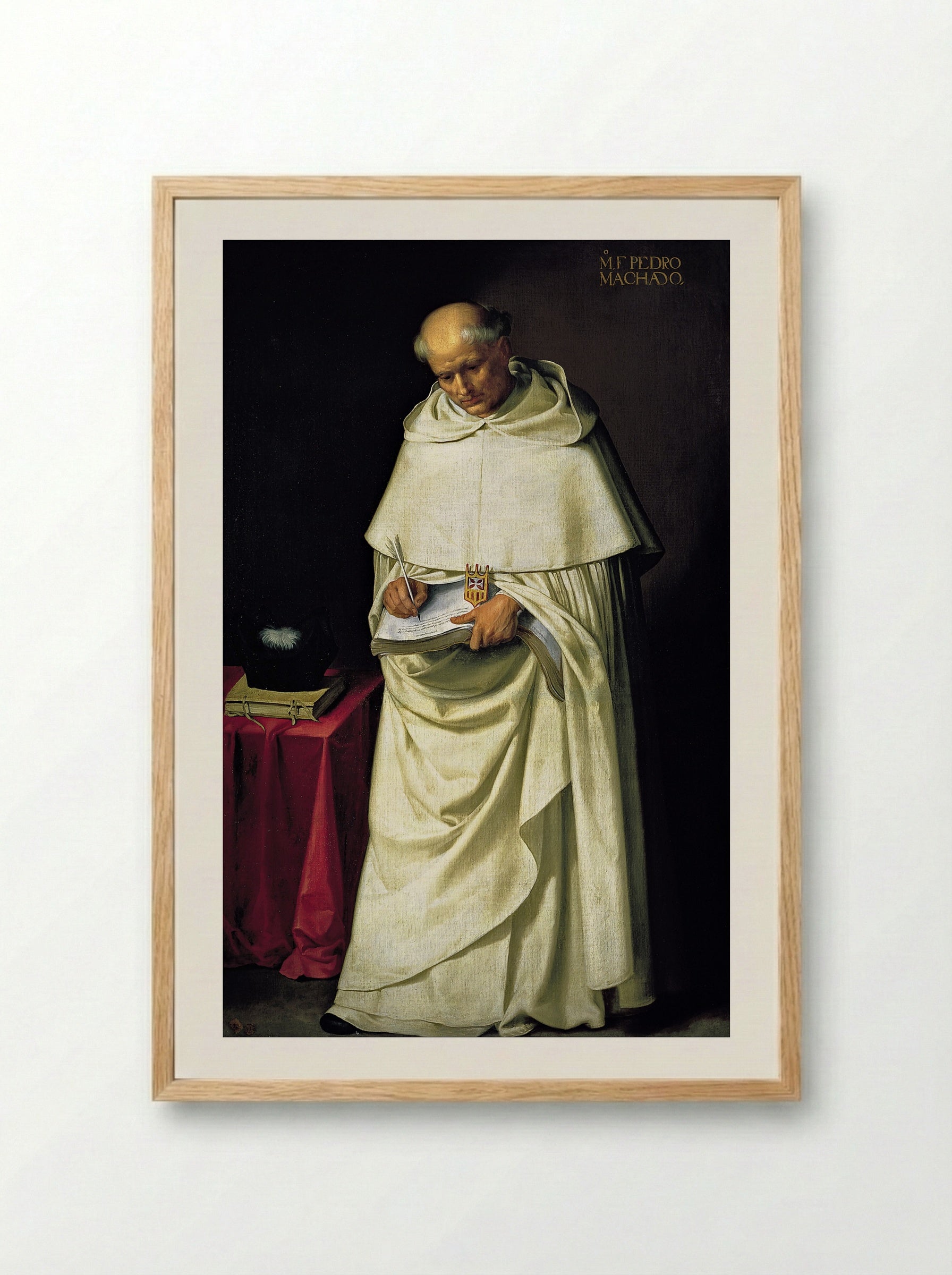 Brother Pedro Machado - Francisco de Zurbarán - Framed Print Wood
