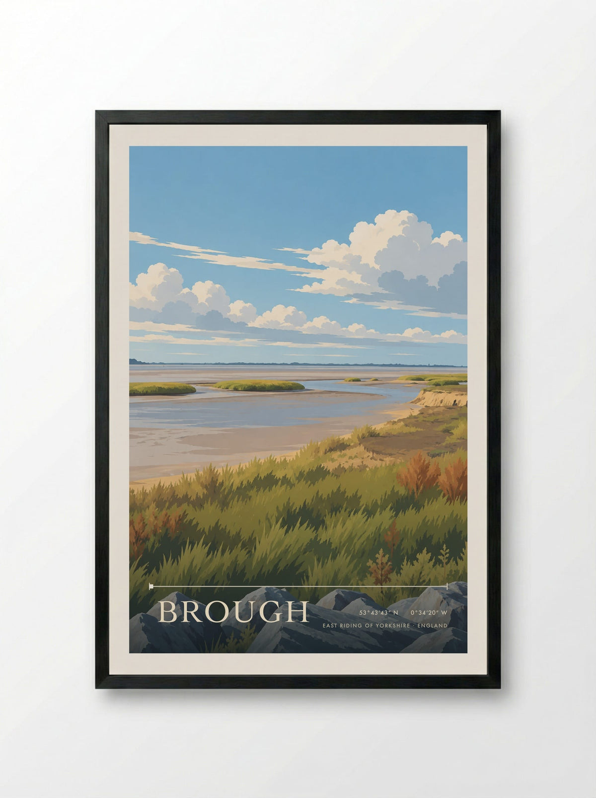 Brough, East Riding of Yorkshire | Travel Poster - Framed Print Black