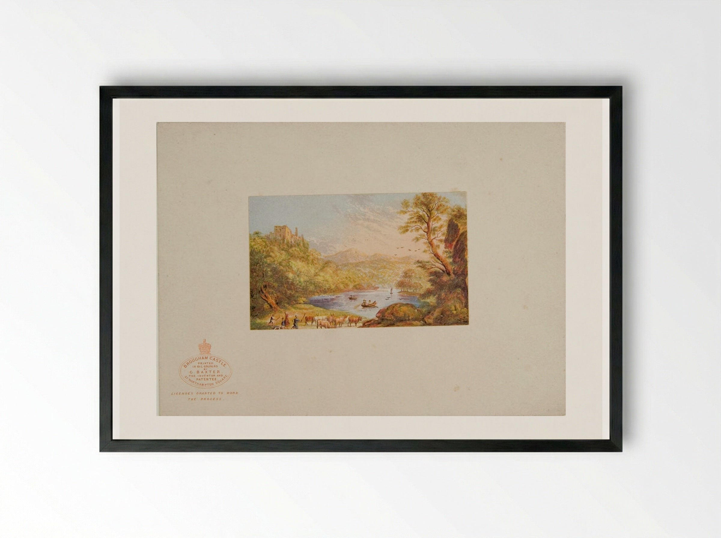 Brougham Castle - George Baxter - Framed Print Black