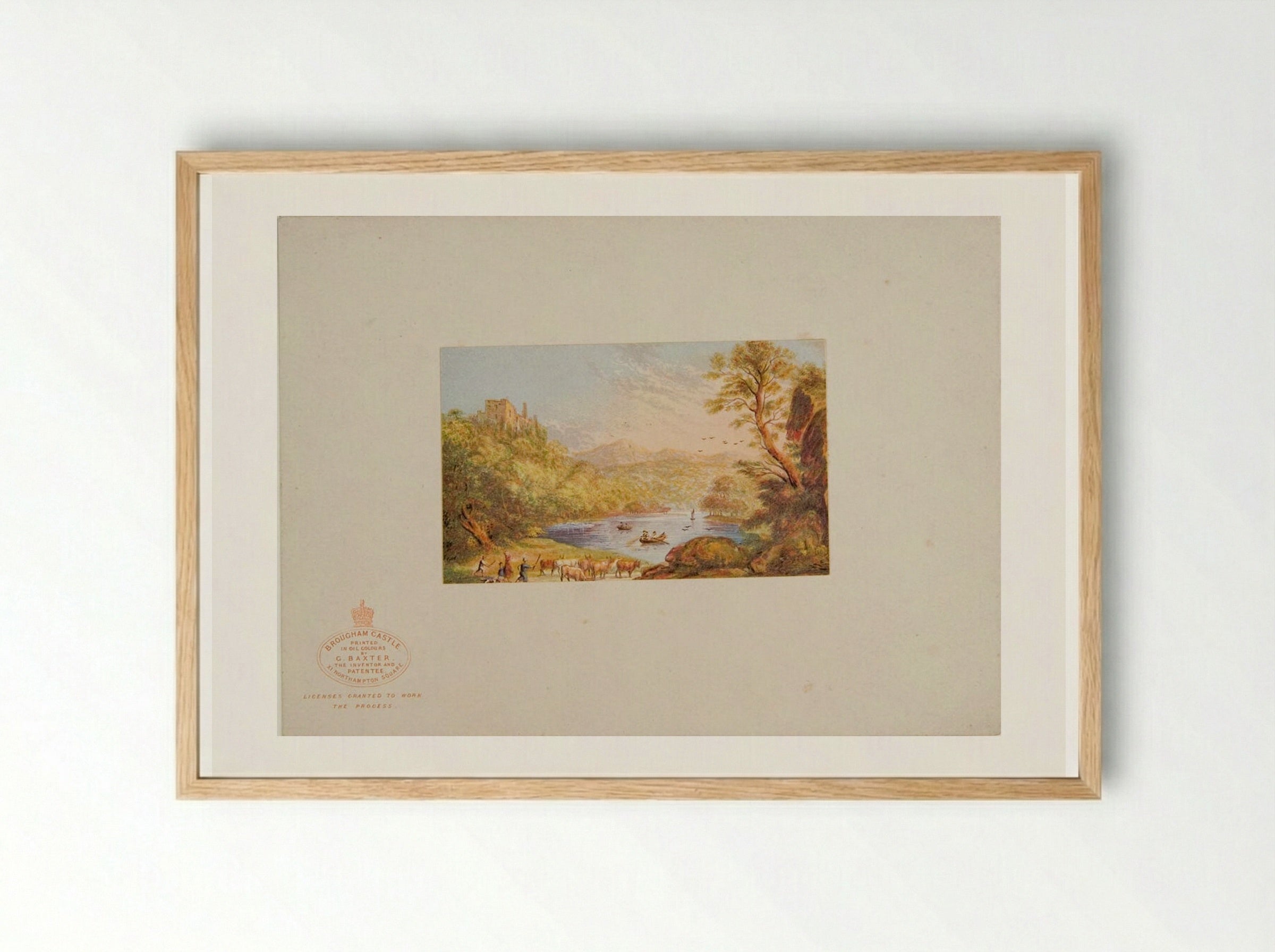 Brougham Castle - George Baxter - Framed Print Wood