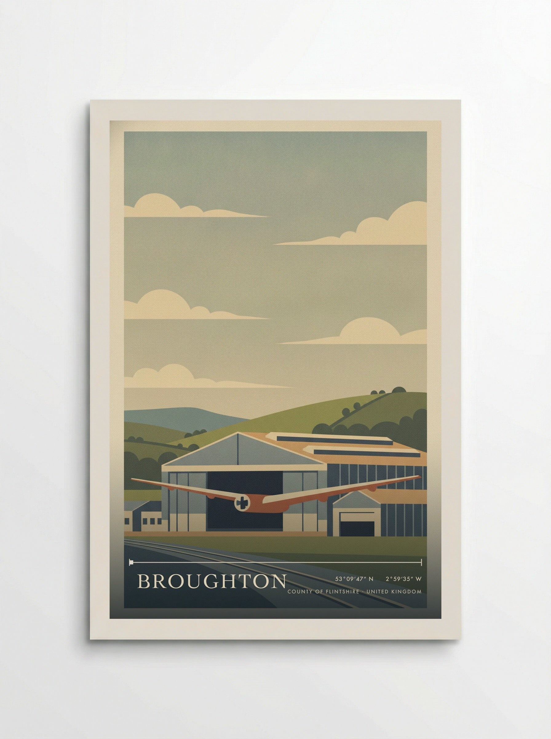 Broughton County of Flintshire United Kingdom Travel Poster - Poster