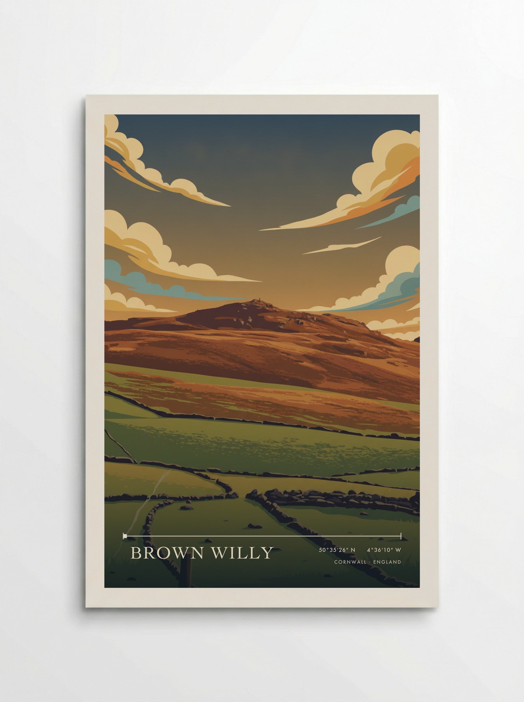 Brown Willy Cornwall England Travel Poster - Poster