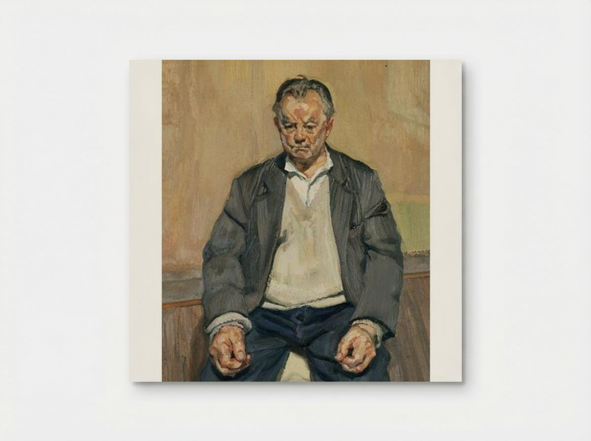 Bruce Bernard Seated - Lucian Freud - Poster