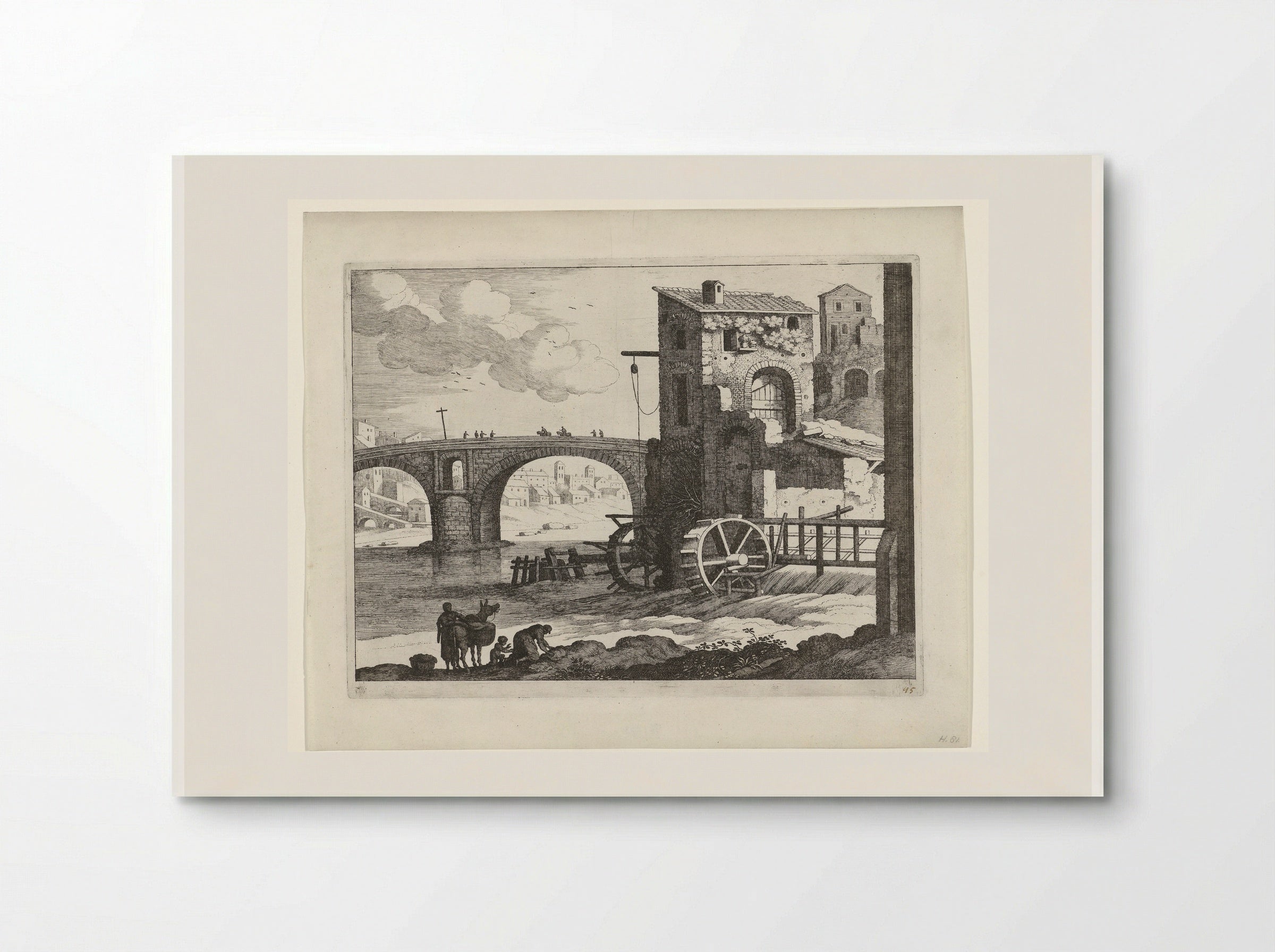Brug en watermolen - Guilliam van Nieulandt (II) - Poster