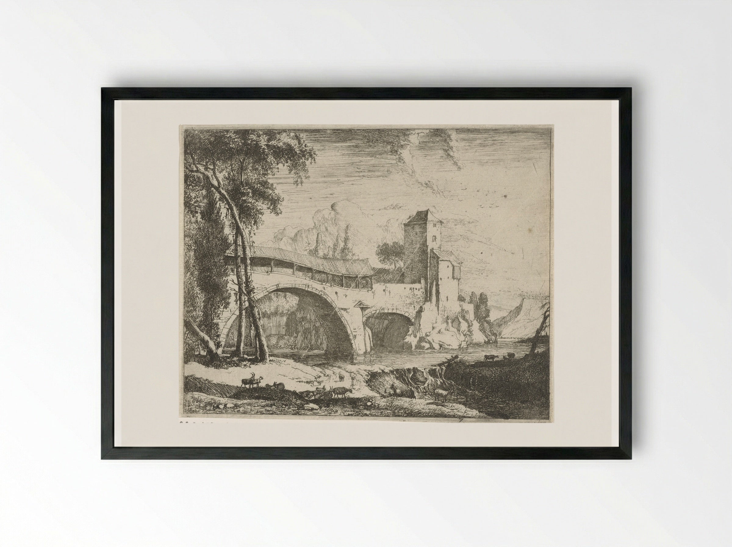 Brug in Tirol - Roelant Roghman - Framed Print Black