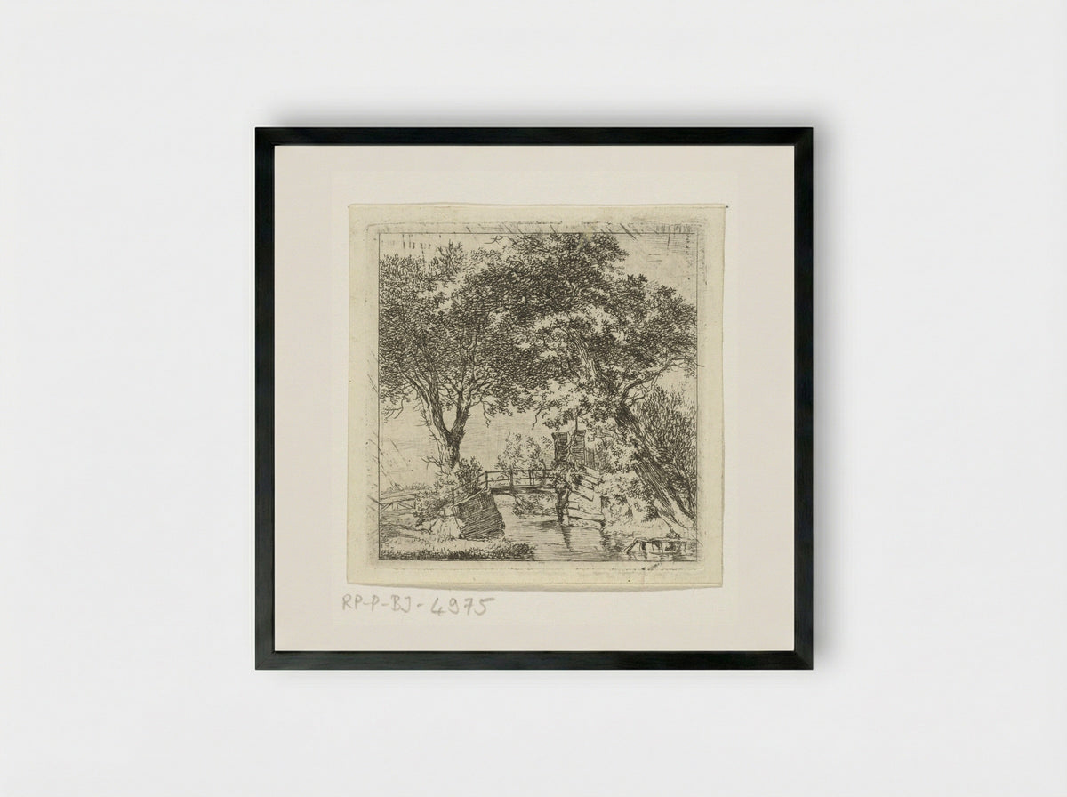 Bruggetje bij Sandenhoef, Overveen - Hermanus van Brussel - Framed Print Black