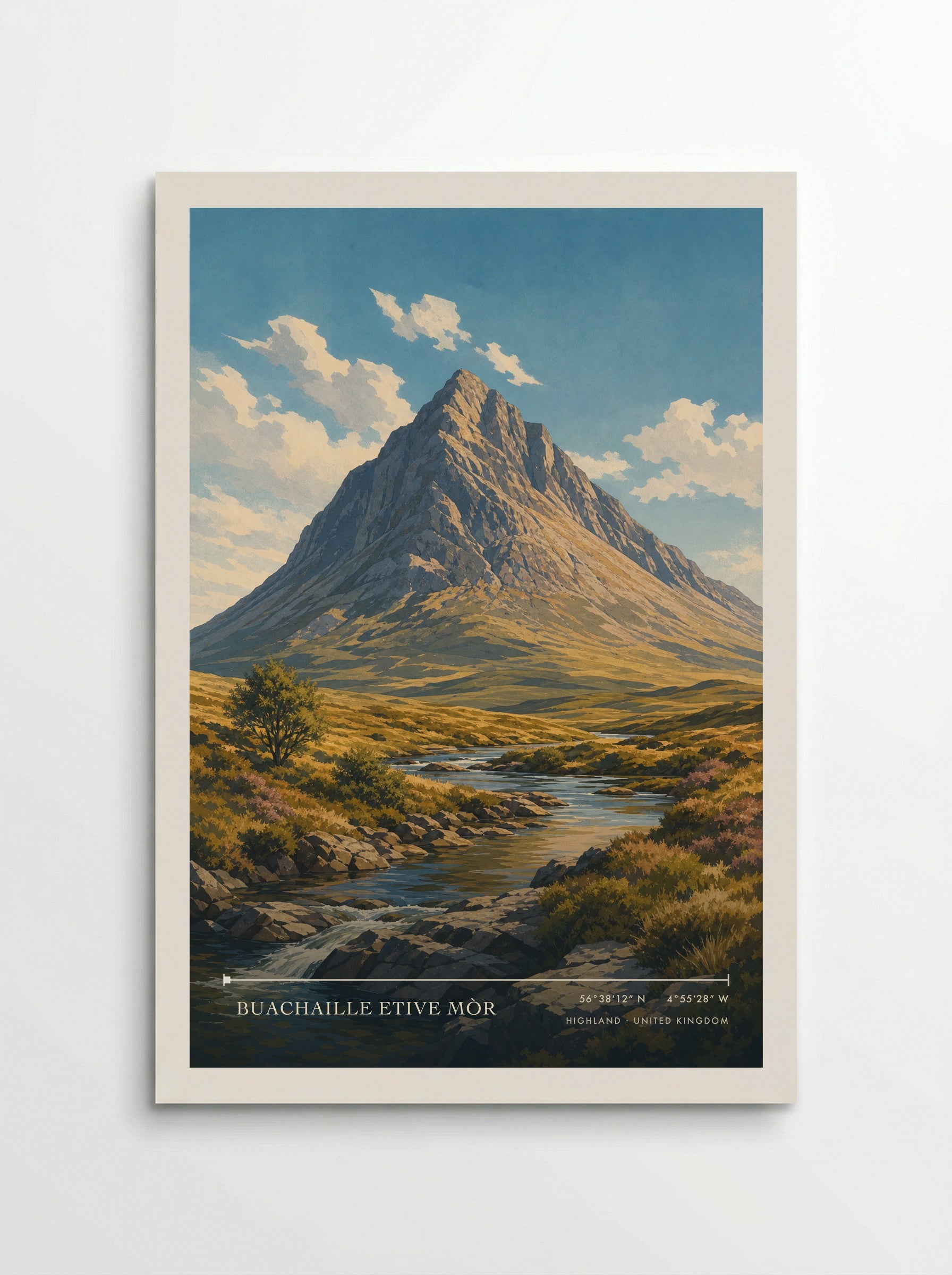 Buachaille Etive Mòr Highland United Kingdom Travel Poster - Poster