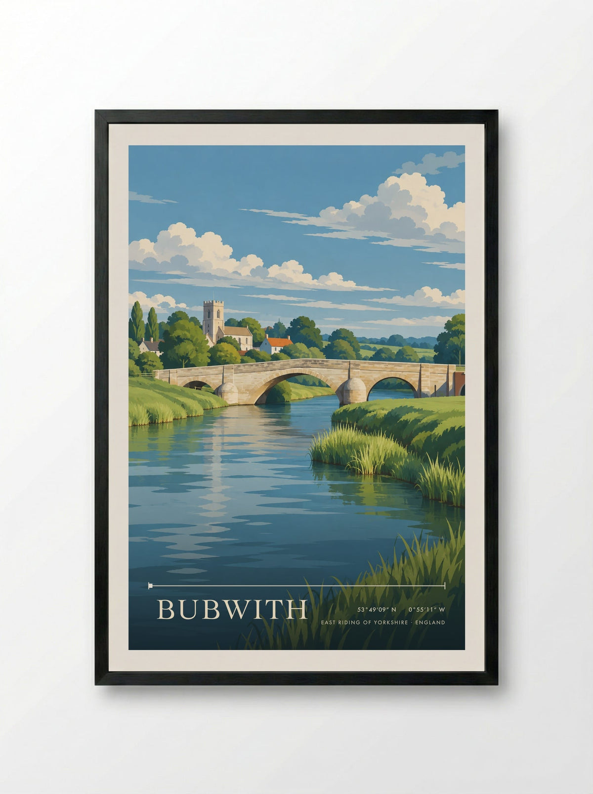 Bubwith, East Riding of Yorkshire | Travel Poster - Framed Print Black