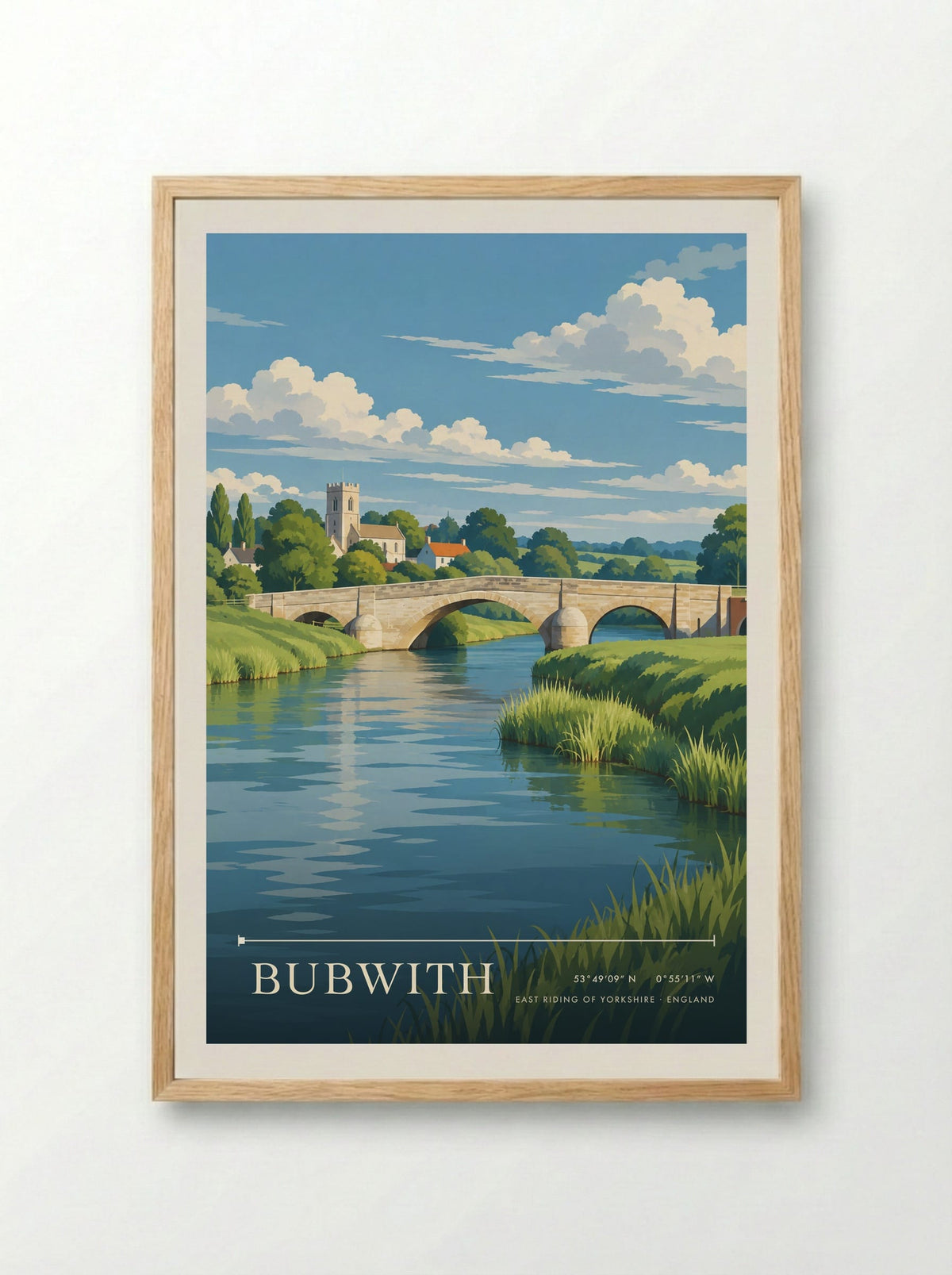 Bubwith, East Riding of Yorkshire | Travel Poster - Framed Print Wood