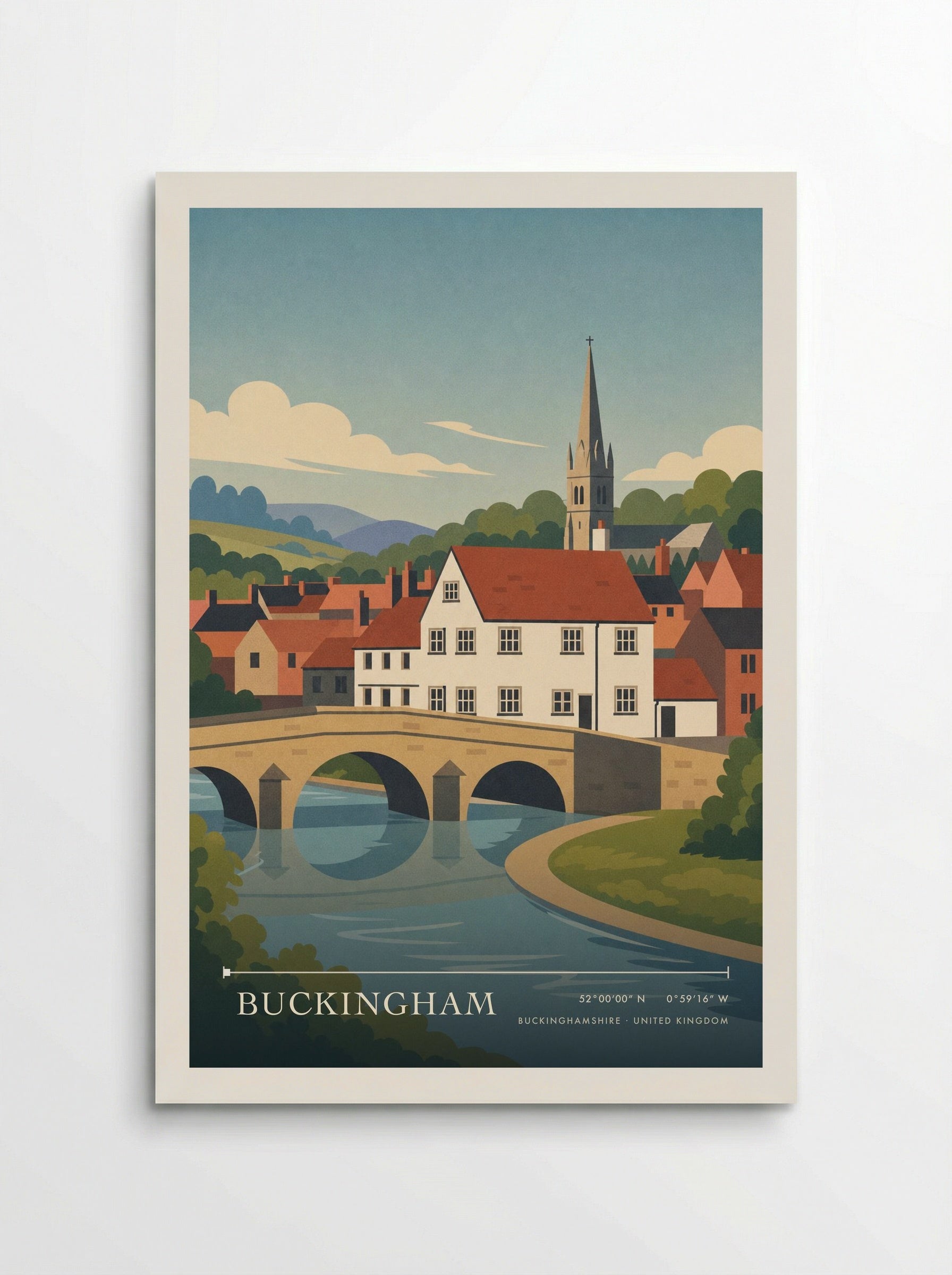 Buckingham Buckinghamshire United Kingdom Travel Poster - Poster