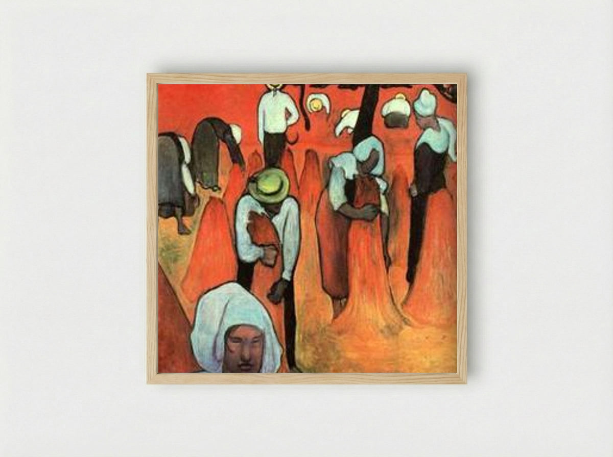 Buckwheat Harvesters at Pont-Aven - Émile Bernard - Framed Print Wood