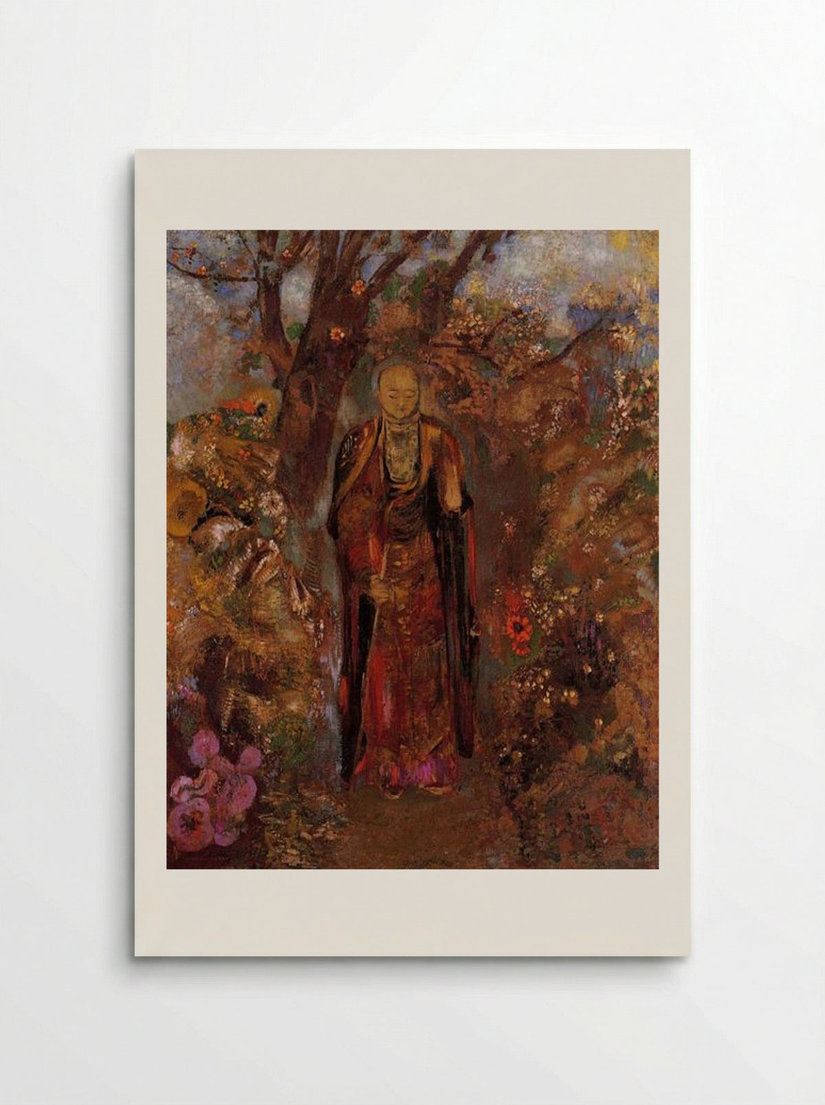 Buddha Walking among the Flowers - Odilon Redon - Poster