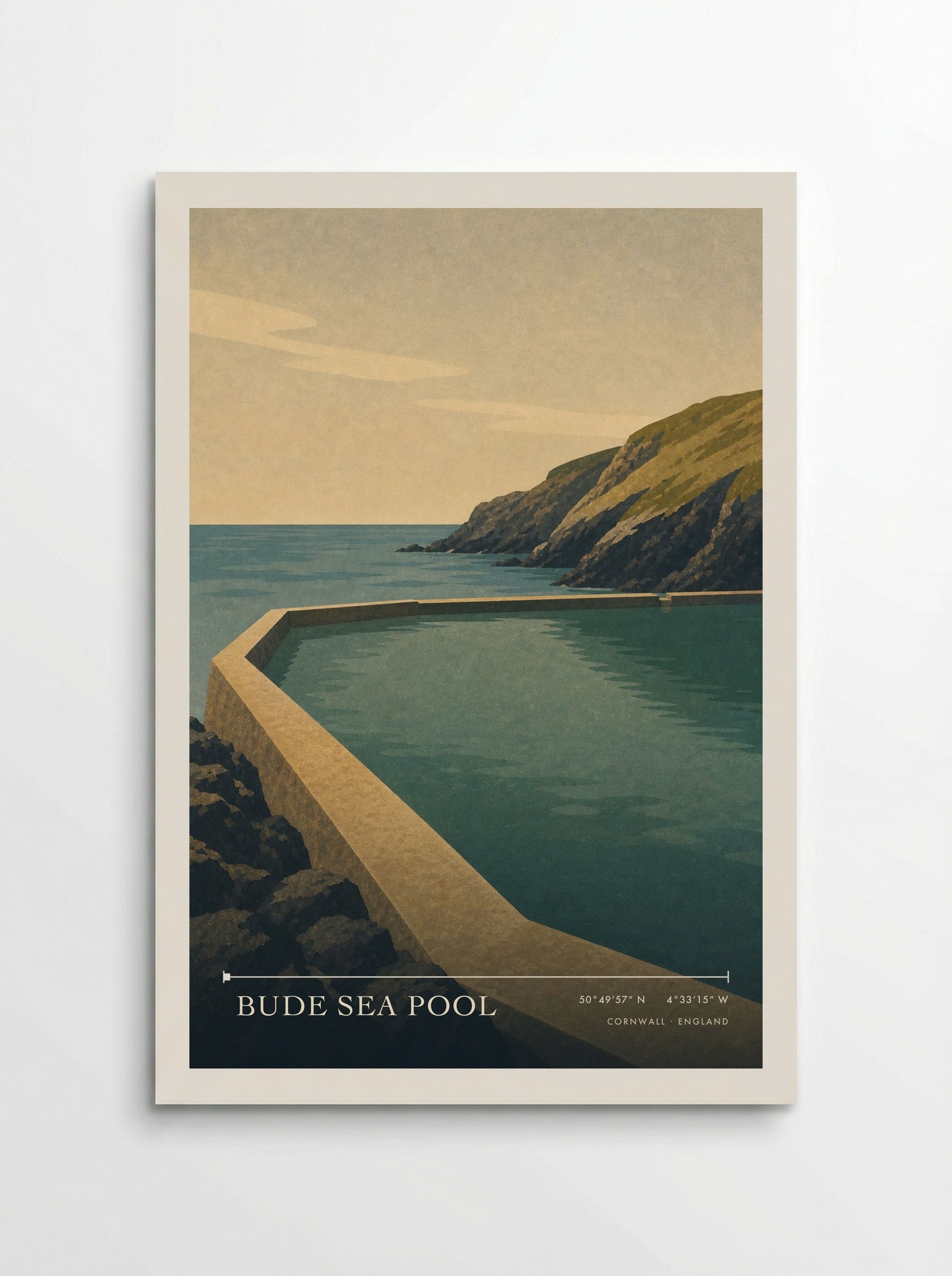 Bude Sea Pool Cornwall England Travel Poster - Poster